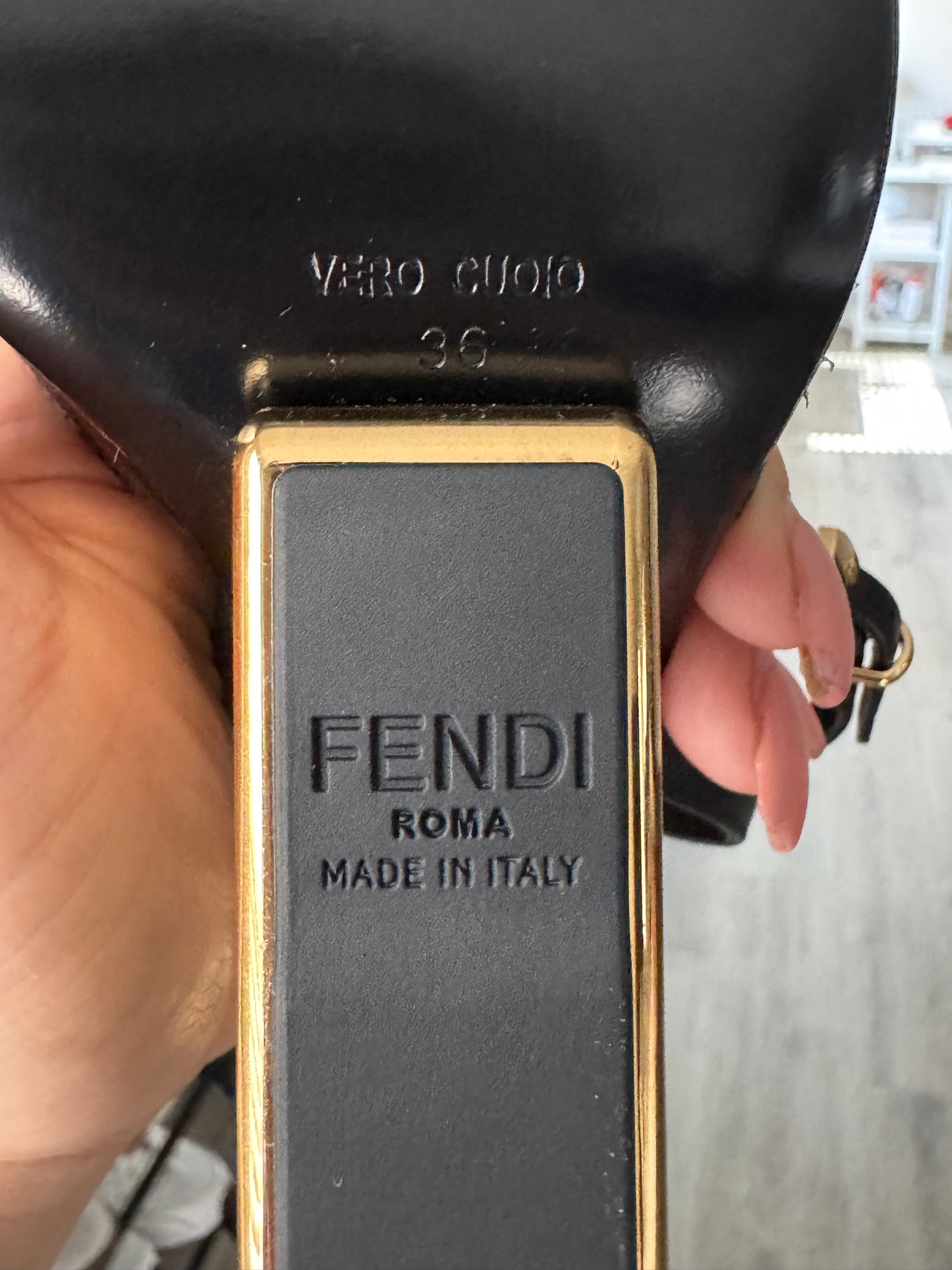 Pre-Owned FENDI X VERSACE (FENDACE) Silk Calfskin Slingback Sandals 36 EU 6.5 US