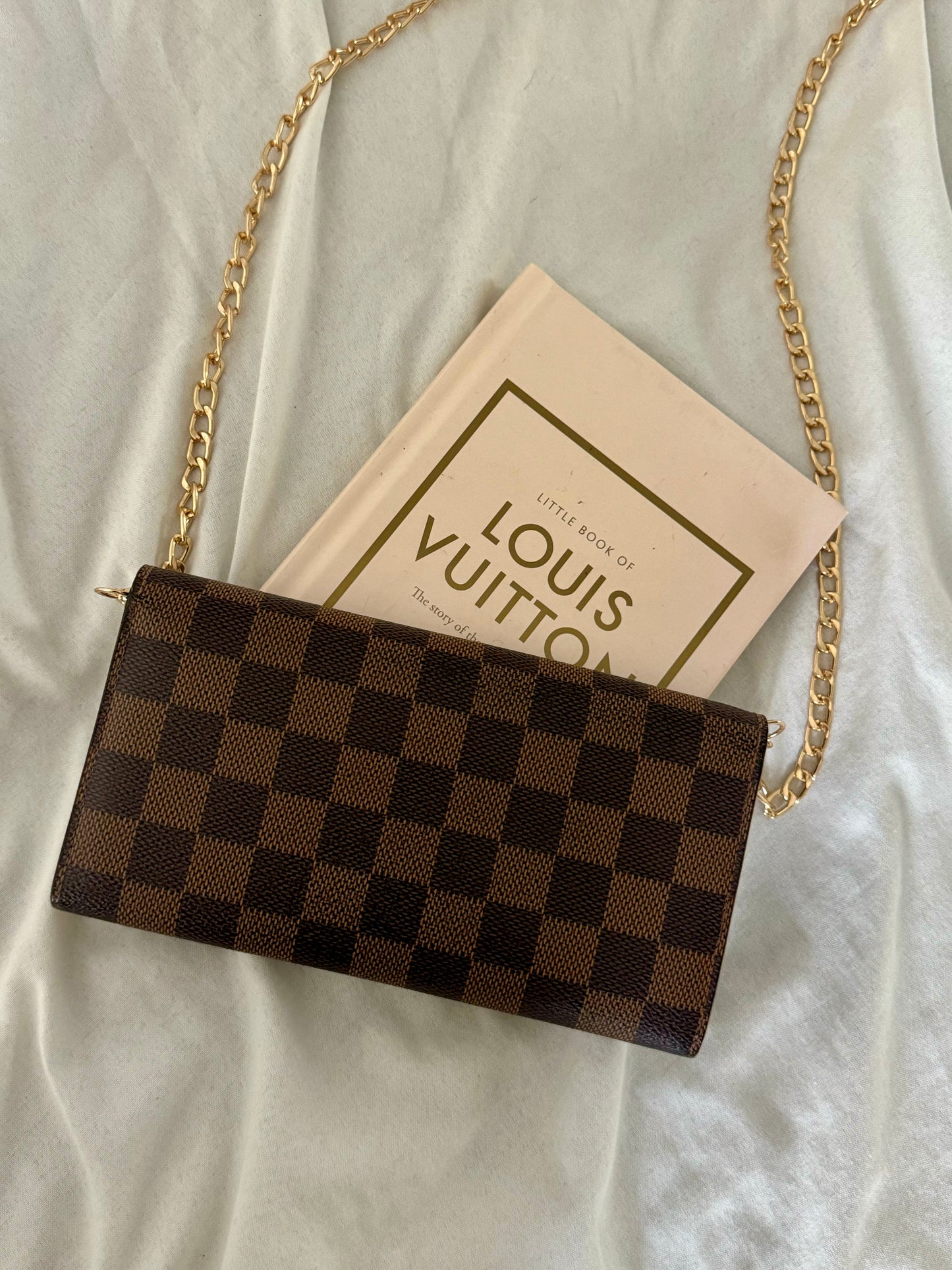 Pre-Owned Louis Vuitton Damier Ebene Wallet On Chain Crossbody Bag
