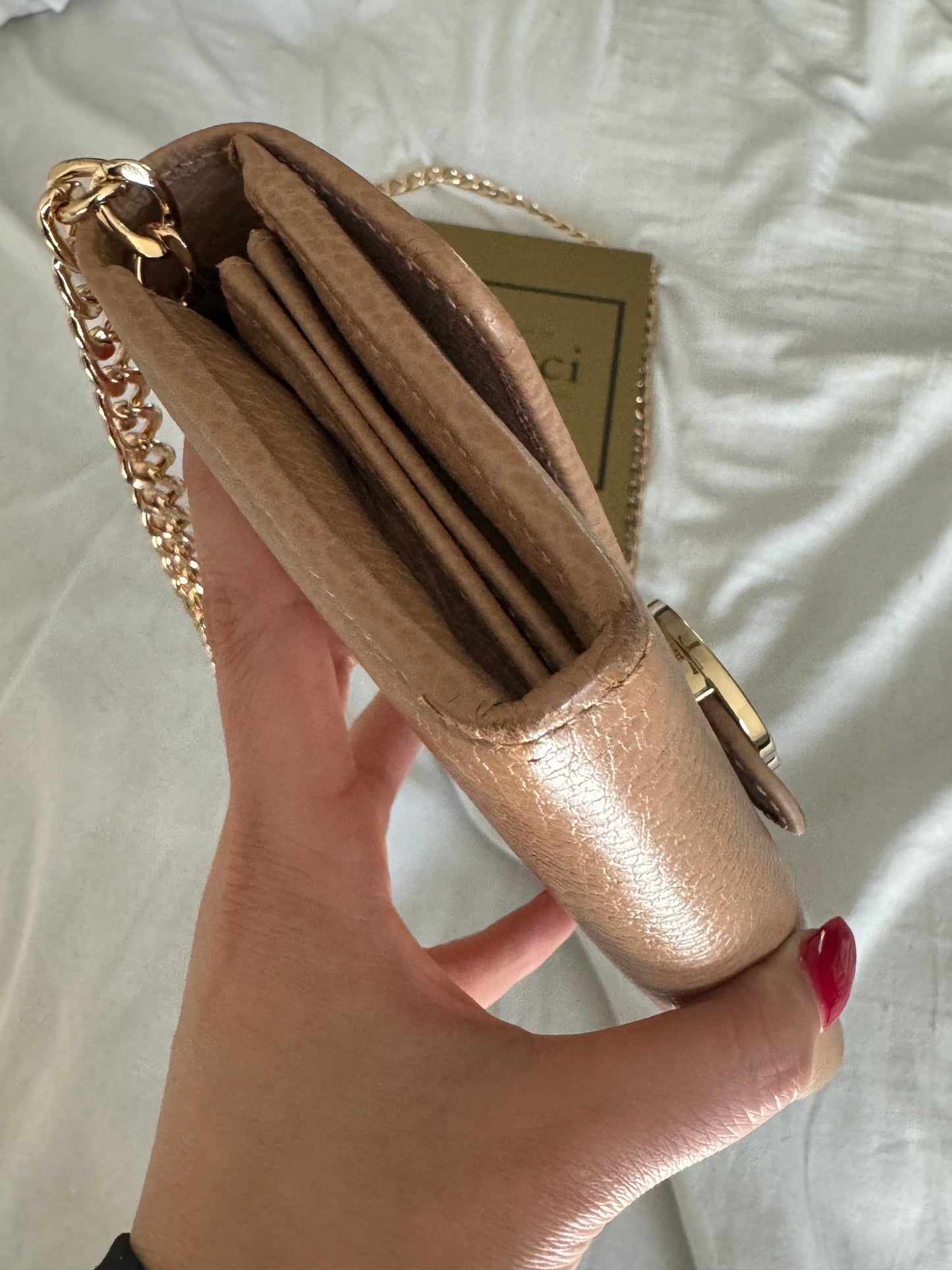Pre-Owned Gucci Interlocking GG Leather Wallet On Chain Crossbody Bag