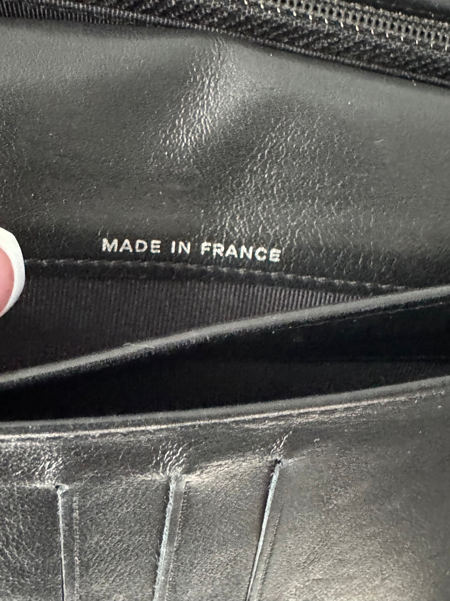 Pre-Owned Chanel Chevron Lambskin Wallet On Chain Crossbody Bag