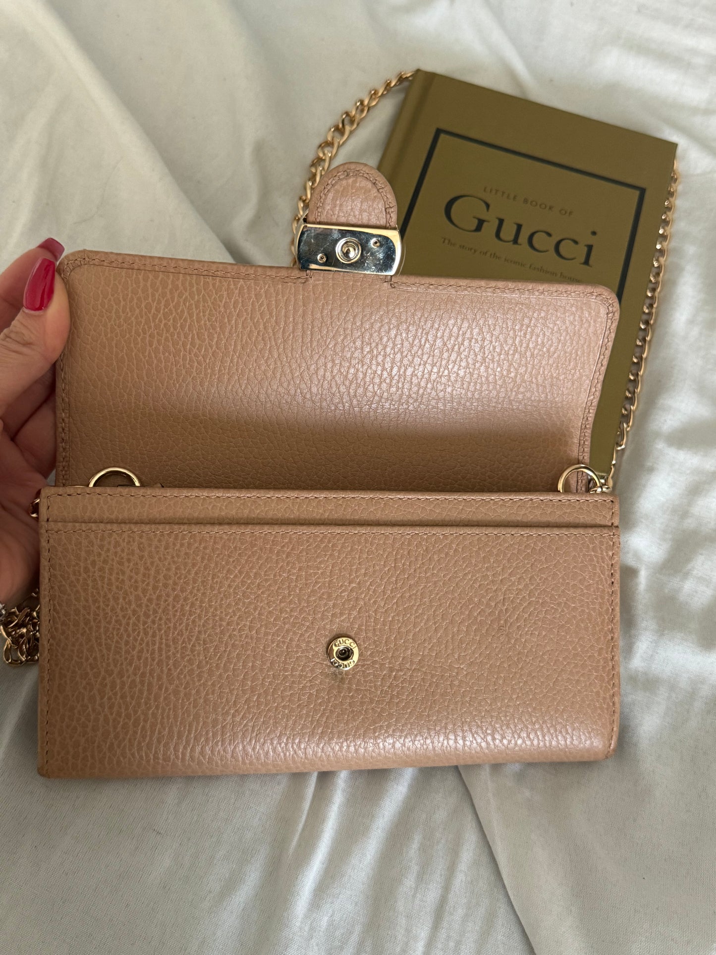Pre-Owned Gucci Interlocking GG Leather Wallet On Chain Crossbody Bag