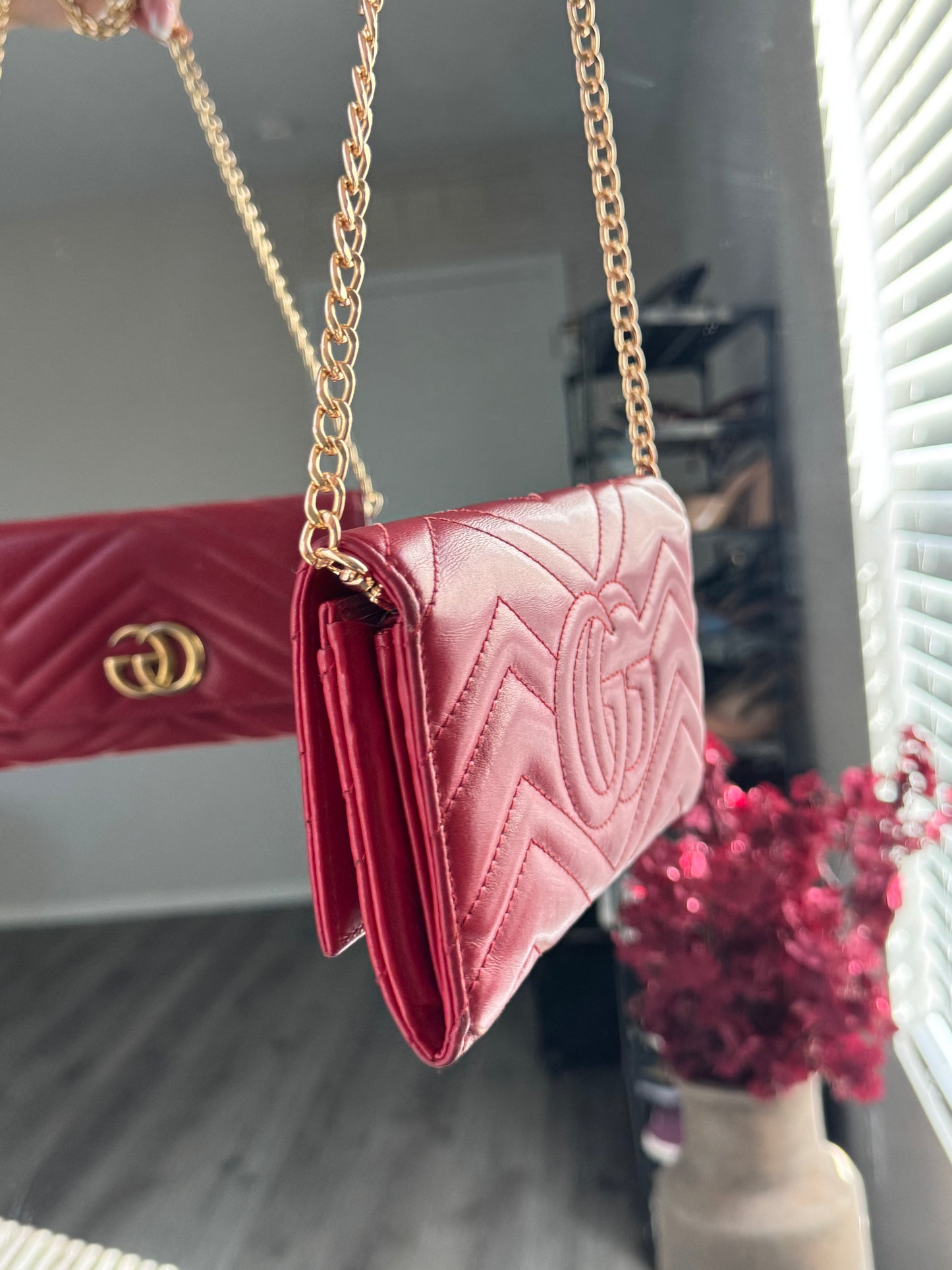 Pre-Owned GUCCI Marmont Wallet Crossbody Bag