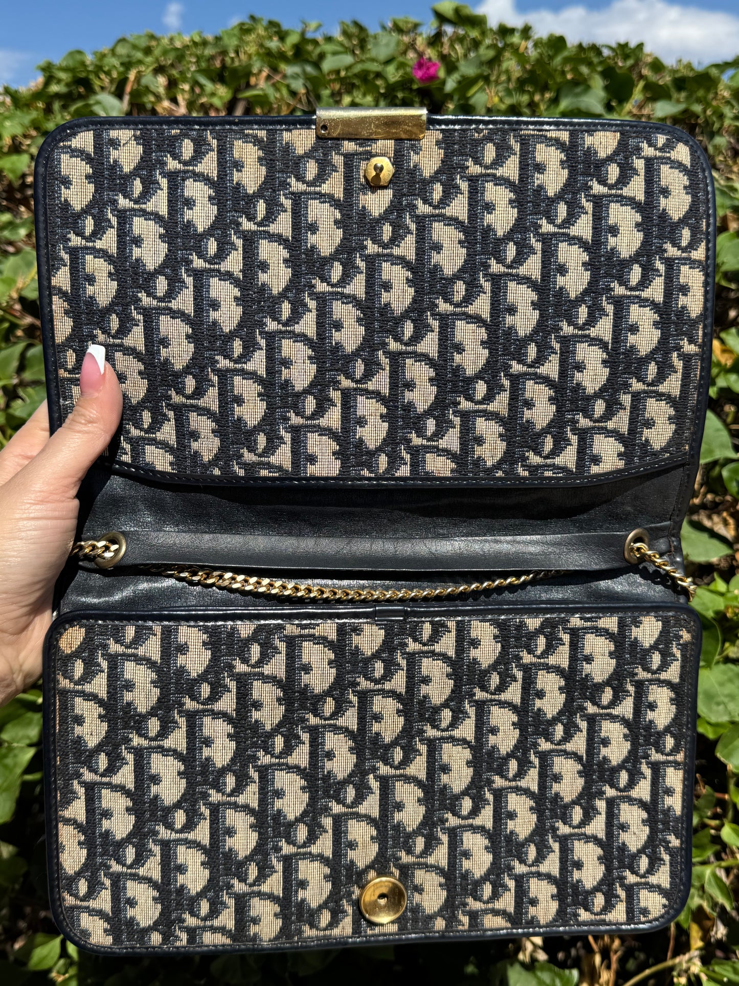Pre-Owned Christian Dior Trotter Chain Shoulder Bag