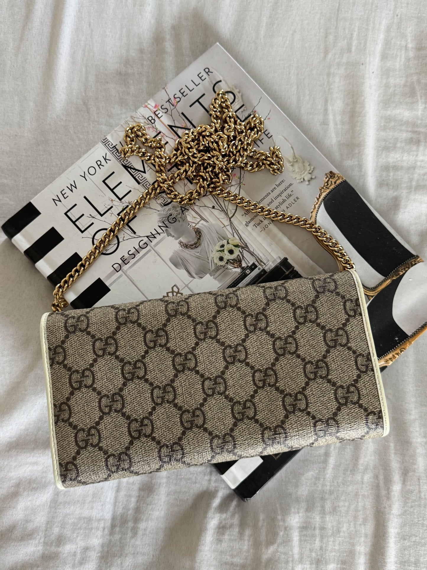 Pre-Owned Gucci
Horsebit 1955 Chain Wallet GG Coated Canvas