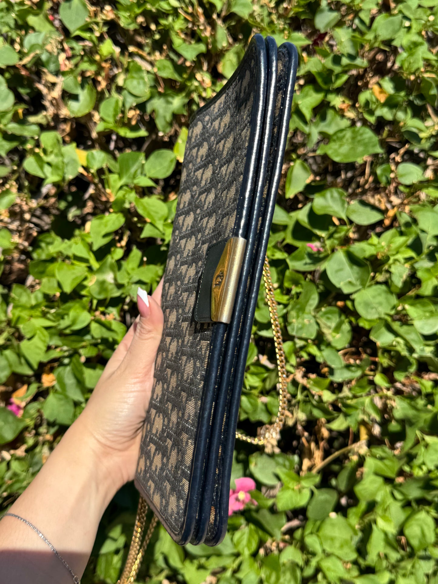 Pre-Owned Christian Dior Trotter Chain Shoulder Bag