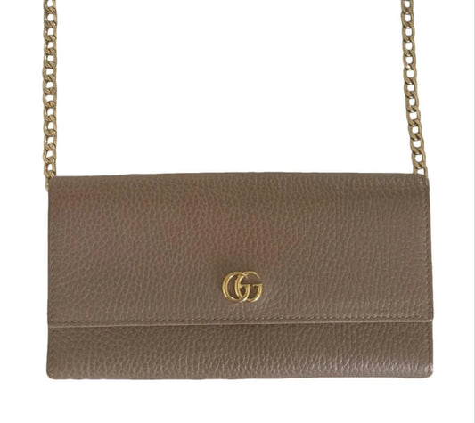 Pre- Owned Gucci Marmont Wallet On Chain Crossbody Bag