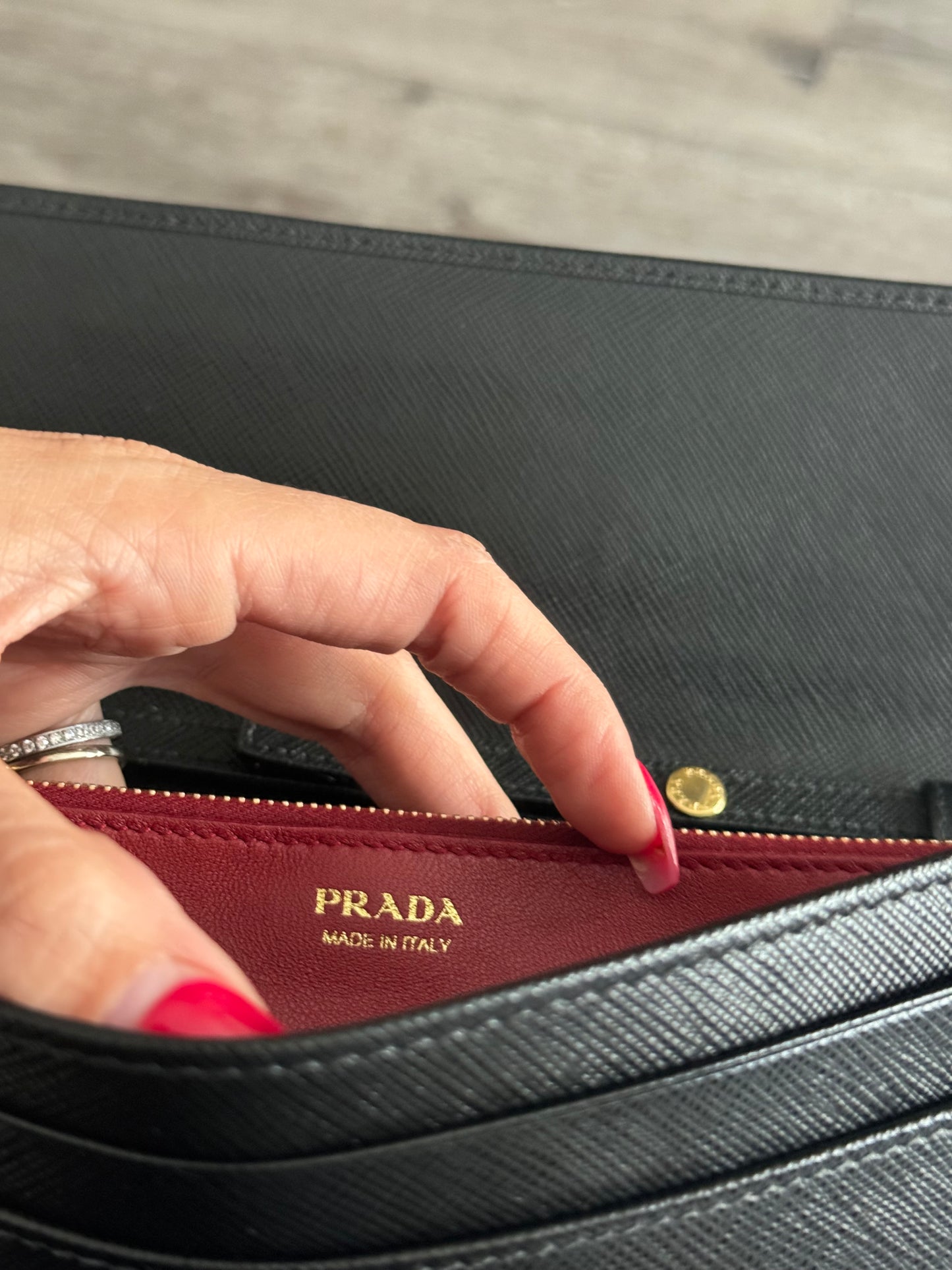 Pre-Owned Prada Saffiano Lux Wallet On Chain Crossbody Bag