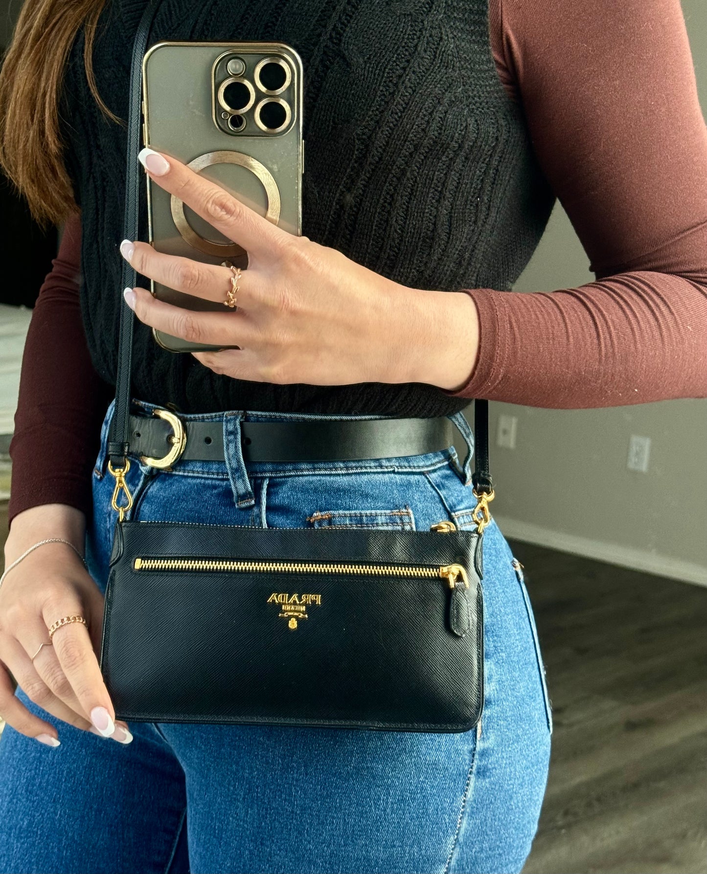 Pre-Owned Prada Saffiano Crossbody Bag