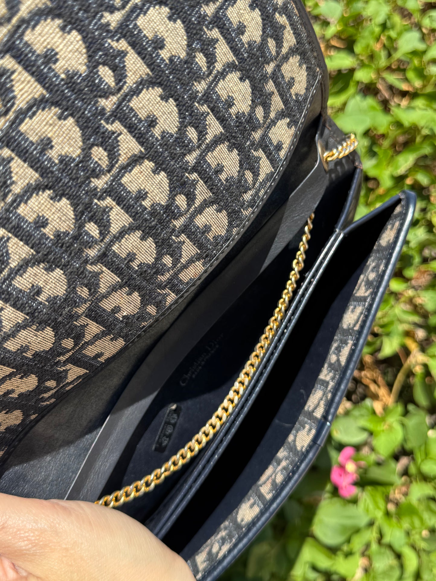 Pre-Owned Christian Dior Trotter Chain Shoulder Bag