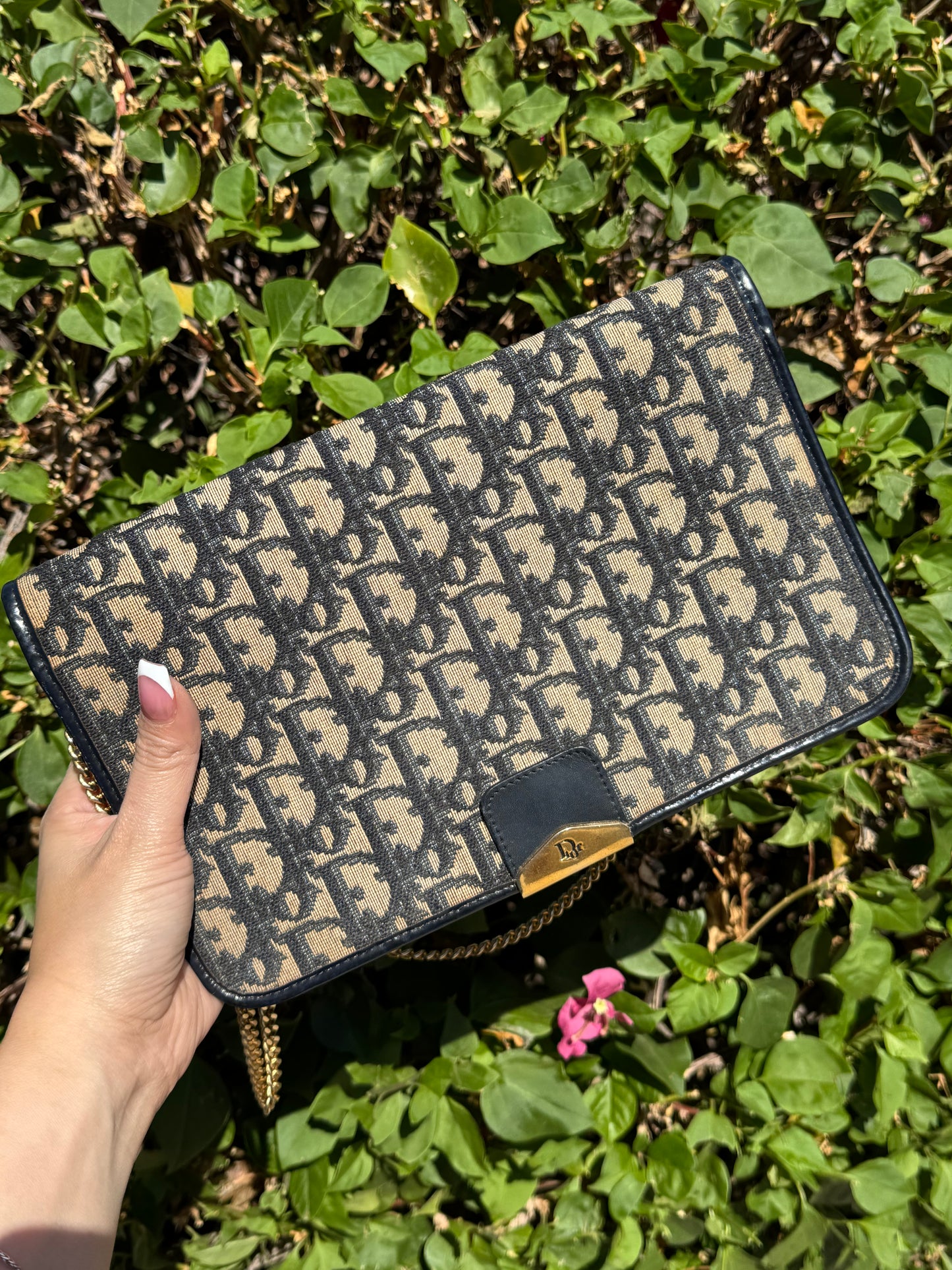 Pre-Owned Christian Dior Trotter Chain Shoulder Bag