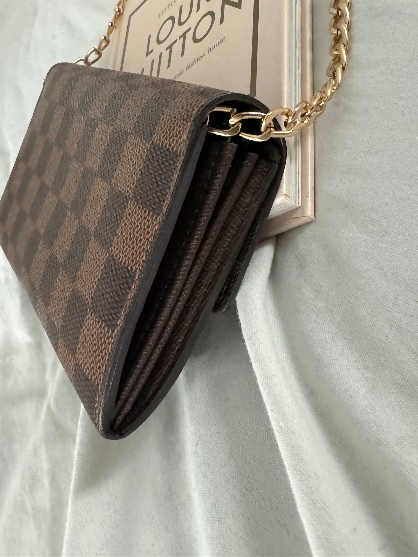 Pre-Owned Louis Vuitton Damier Ebene Wallet On Chain Crossbody Bag