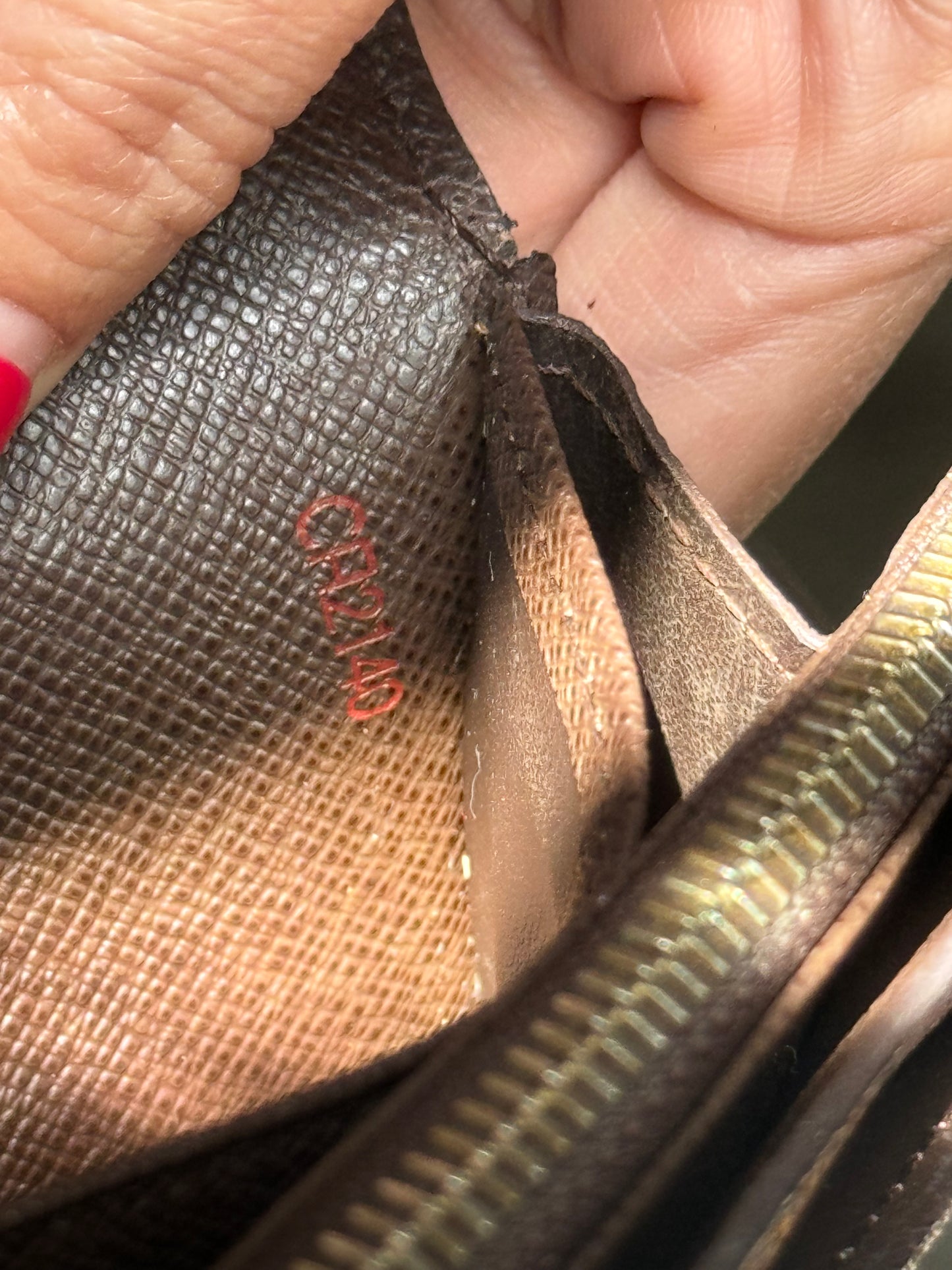 Pre-Owned Louis Vuitton Damier Ebene Wallet On Chain Crossbody Bag