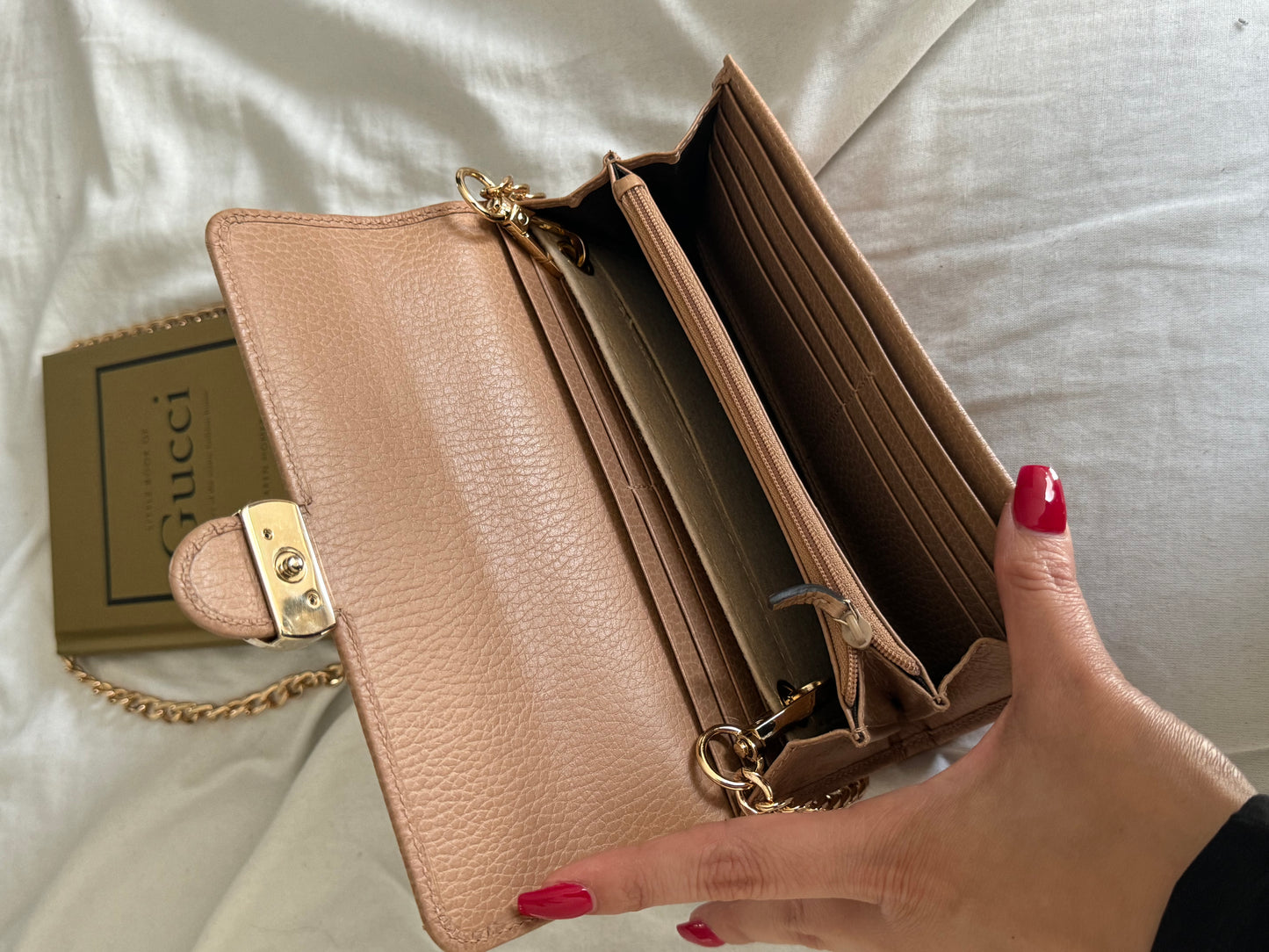 Pre-Owned Gucci Interlocking GG Leather Wallet On Chain Crossbody Bag