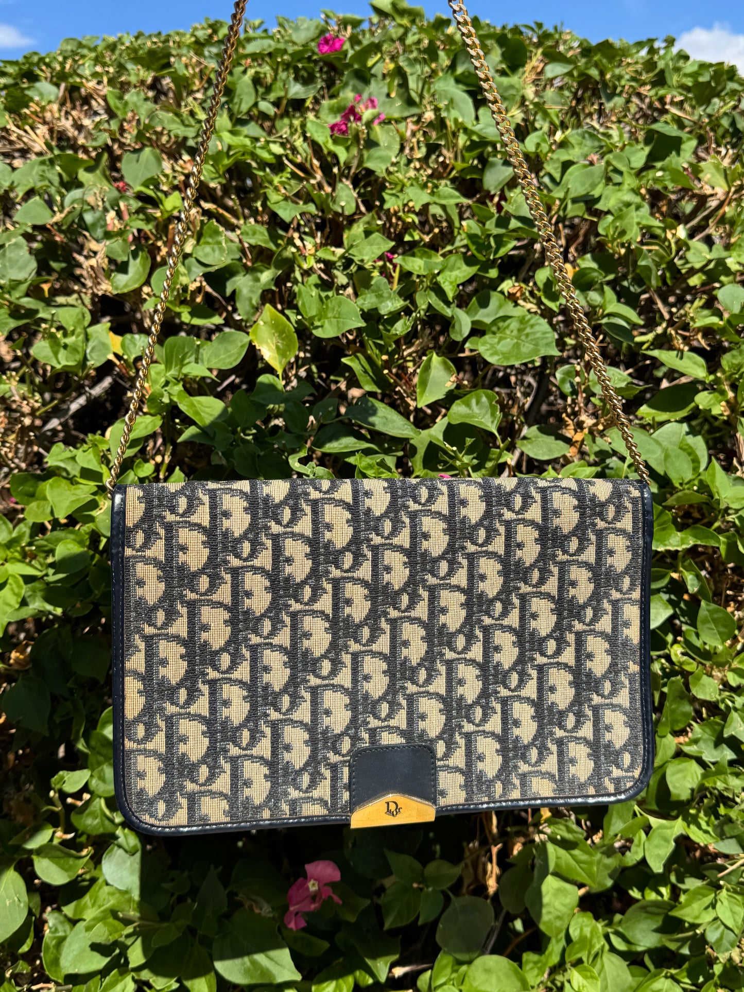 Pre-Owned Christian Dior Trotter Chain Shoulder Bag