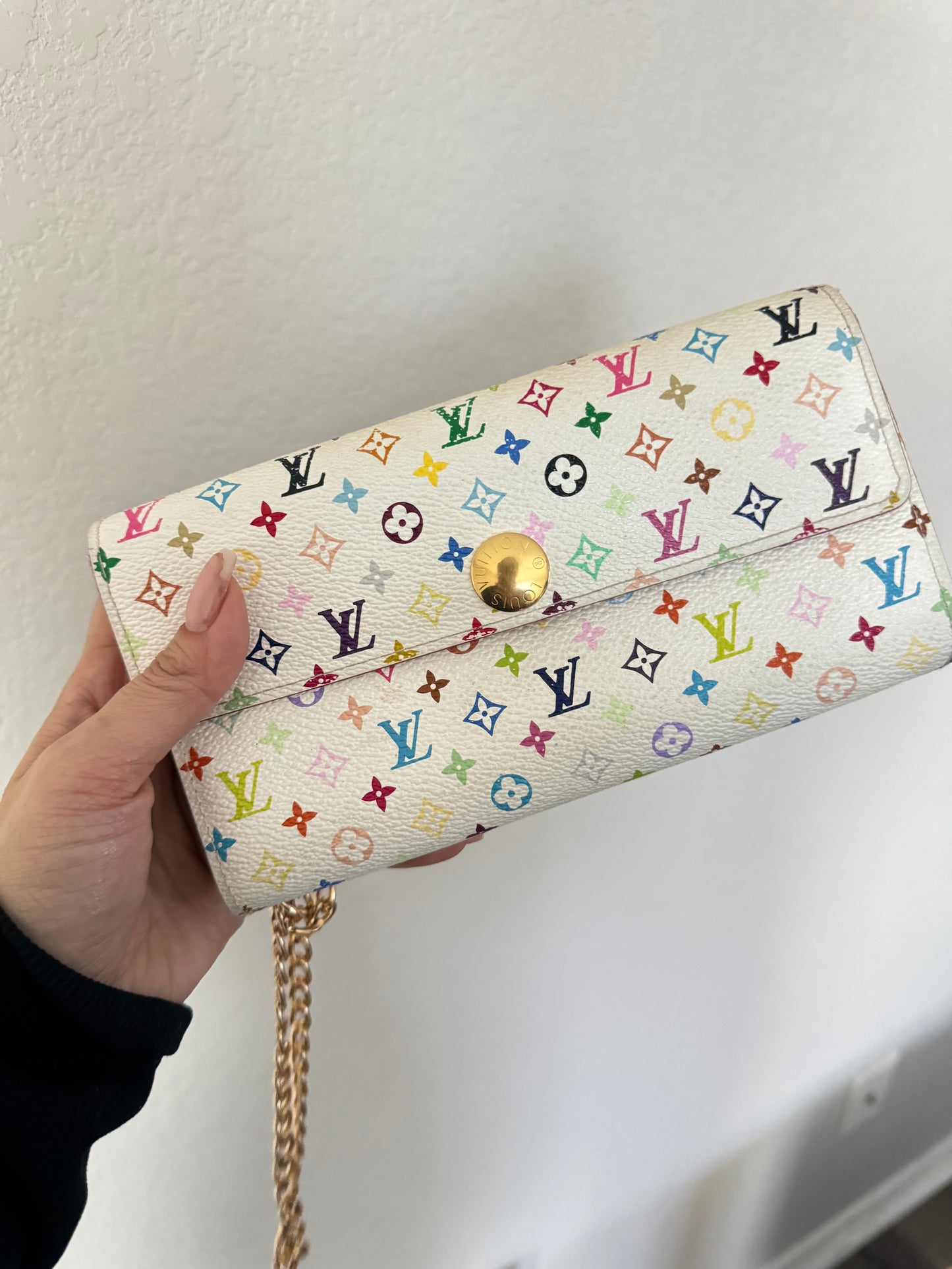 Pre-Owned Louis Vuitton Multicolor Wallet On Chain Crossbody Bag