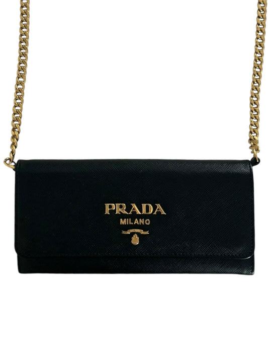 Pre-Owned Prada Saffiano Lux Wallet On Chain Crossbody Bag