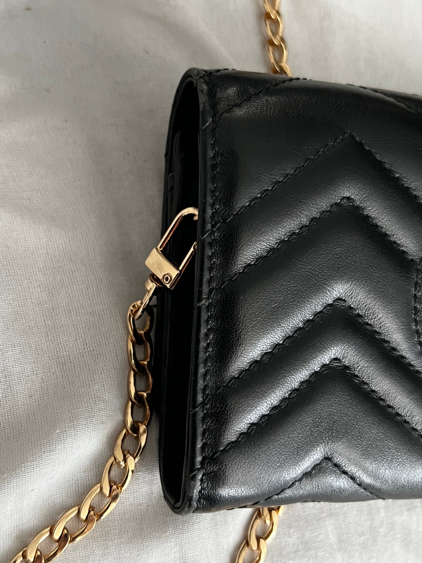 Pre-owned Gucci GG Marmont Wallet On Chain Crossbody Bag