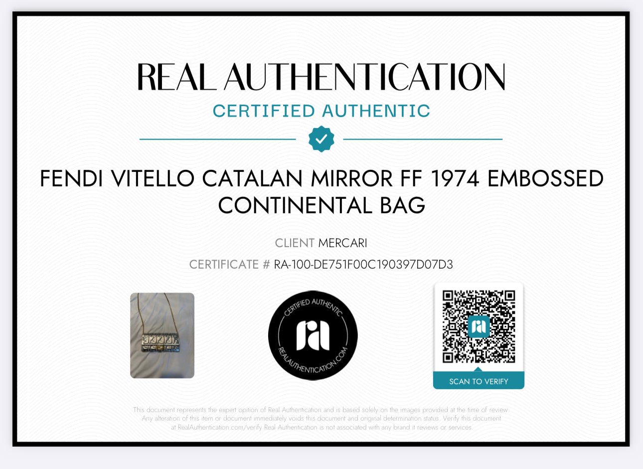 Pre-owned Fendi Vitello Catalan Mirror FF 1974 Embossed Continental Wallet Crossbody Bag