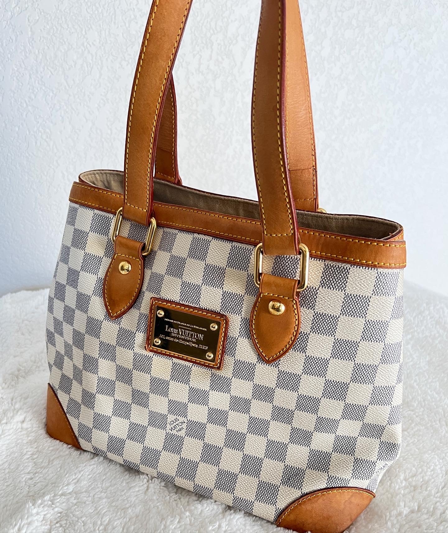 Pre-owned Louis Vuitton Hampstead PM Damier Azur