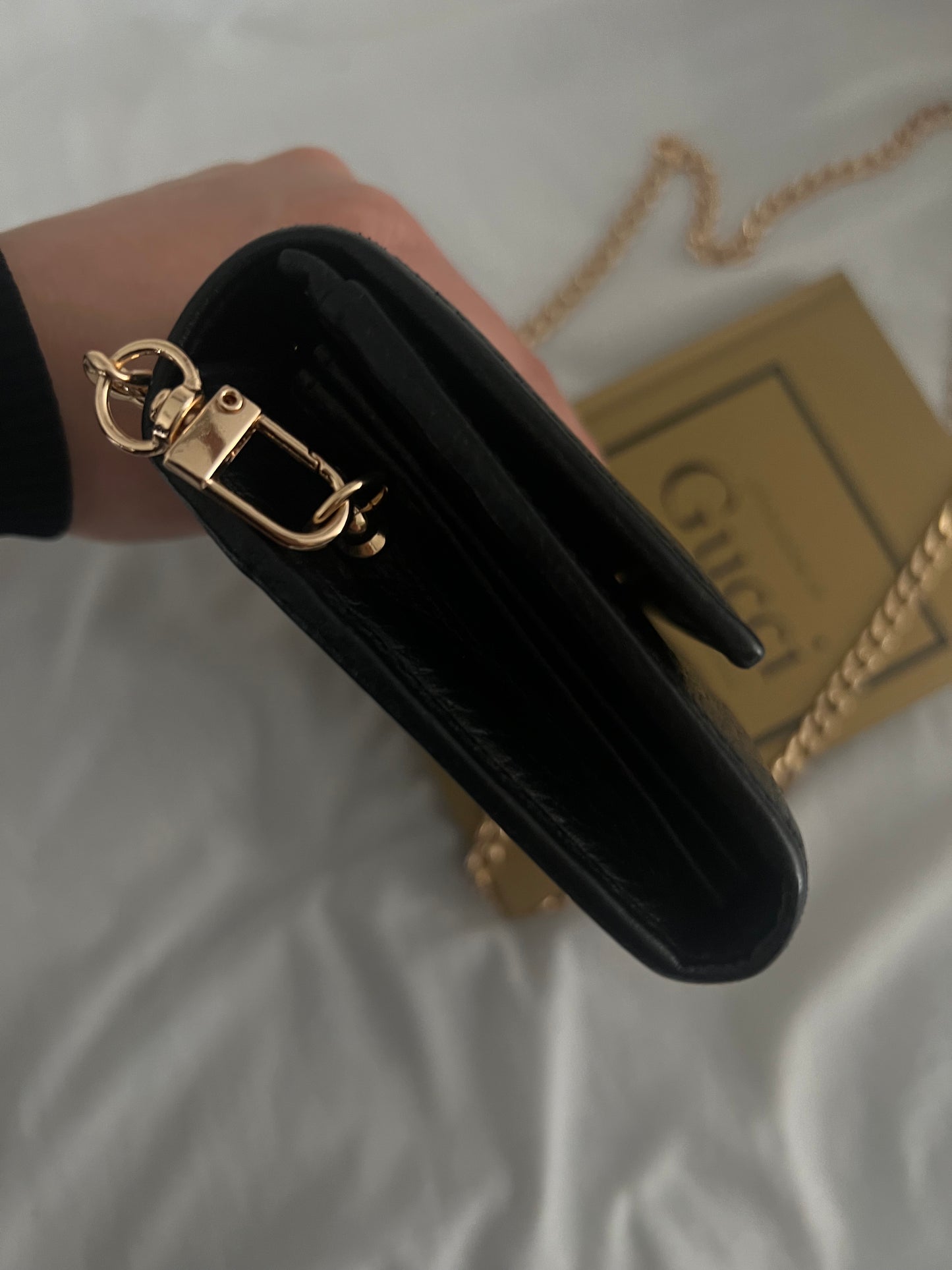 Pre-owned Gucci GG Marmont Wallet On Chain Crossbody Bag