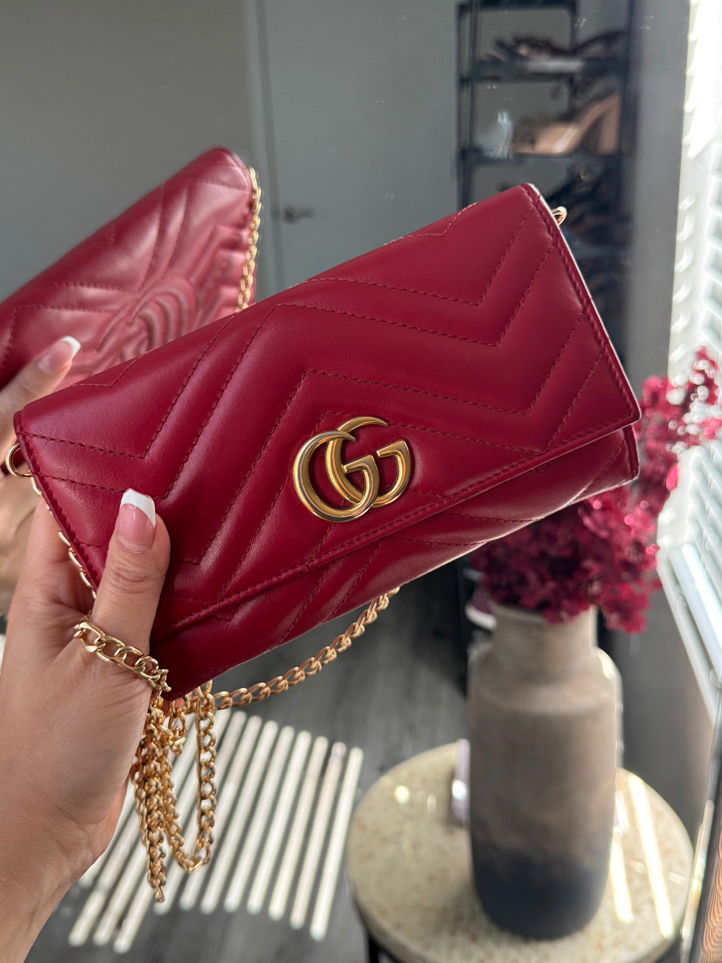Pre-Owned GUCCI Marmont Wallet Crossbody Bag