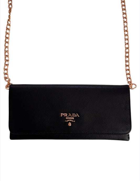 Pre-Owned  Prada Saffiano Leather Wallet On Chain