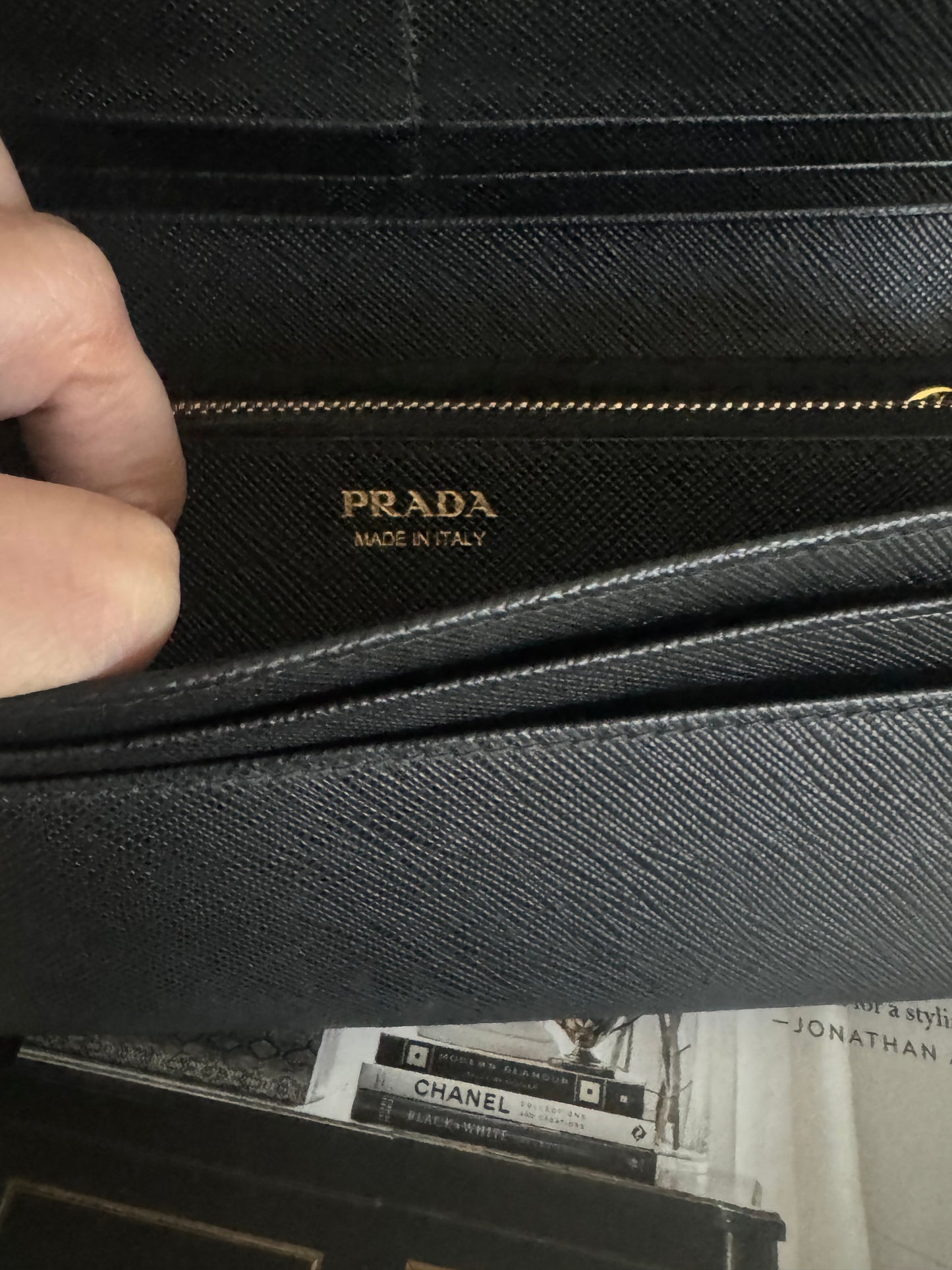 Pre-Owned Prada Saffiano Wallet On Chain Crossbody Bag