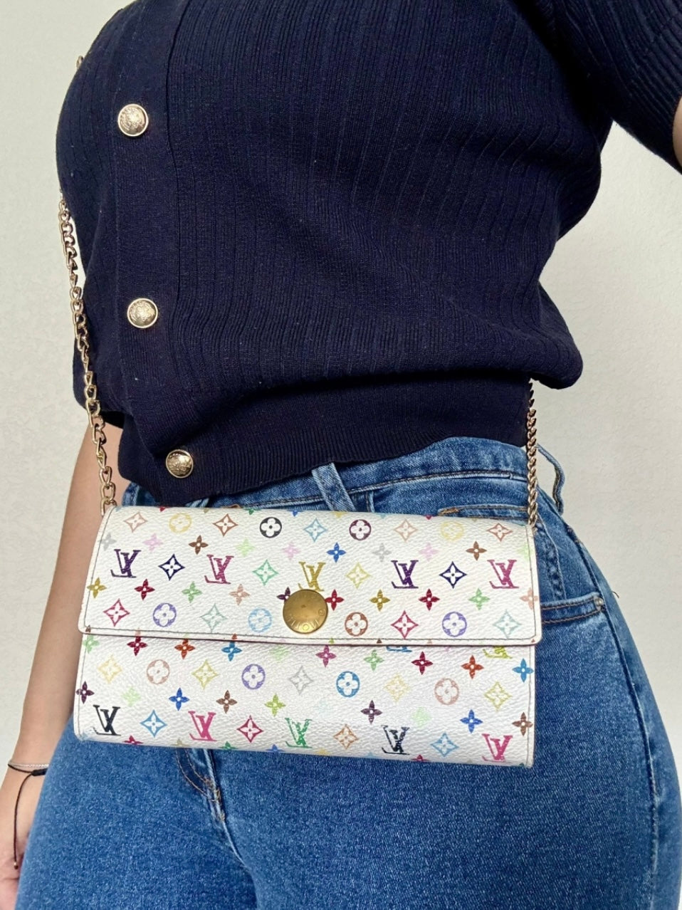 Pre-Owned Louis Vuitton Multicolore Wallet On Chain Crossbody Bag