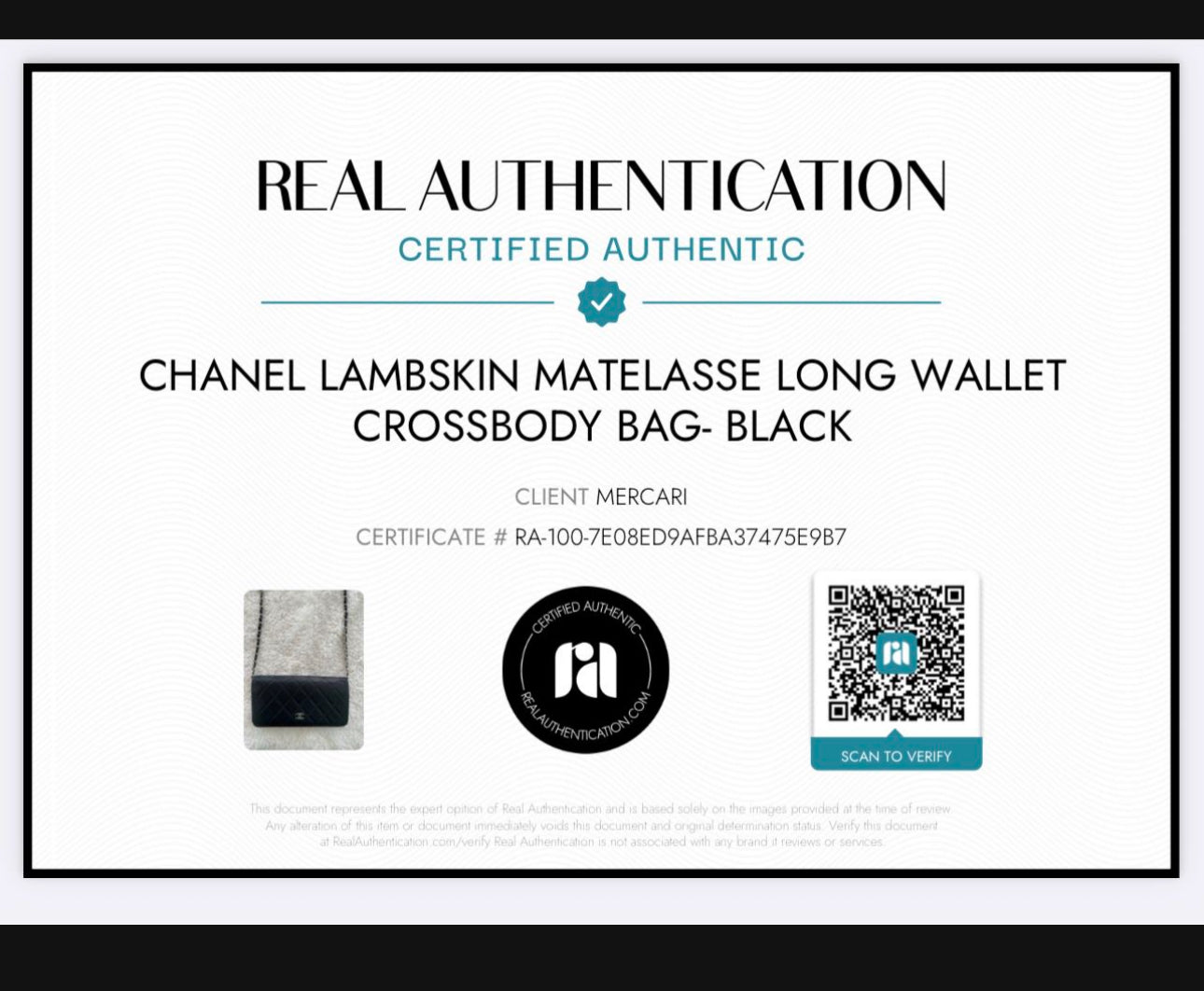 Pre-owned Chanel Lambskin Matelasse Long Wallet Crossbody Bag