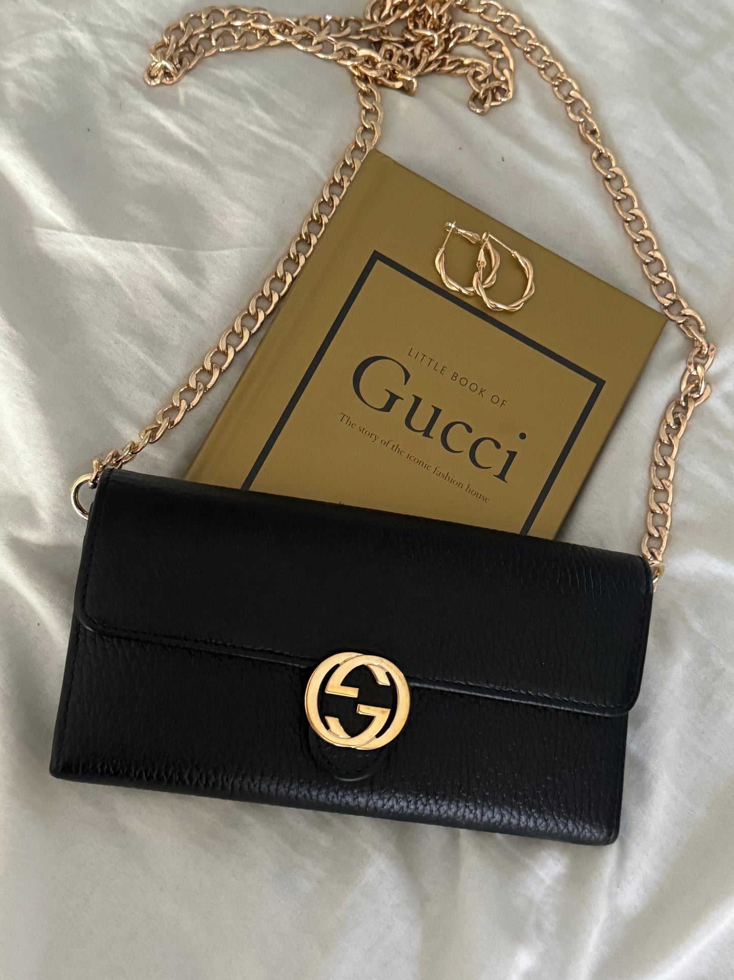 Pre-Owned Gucci Interlocking GG Leather Wallet On Chain Crossbody Bag