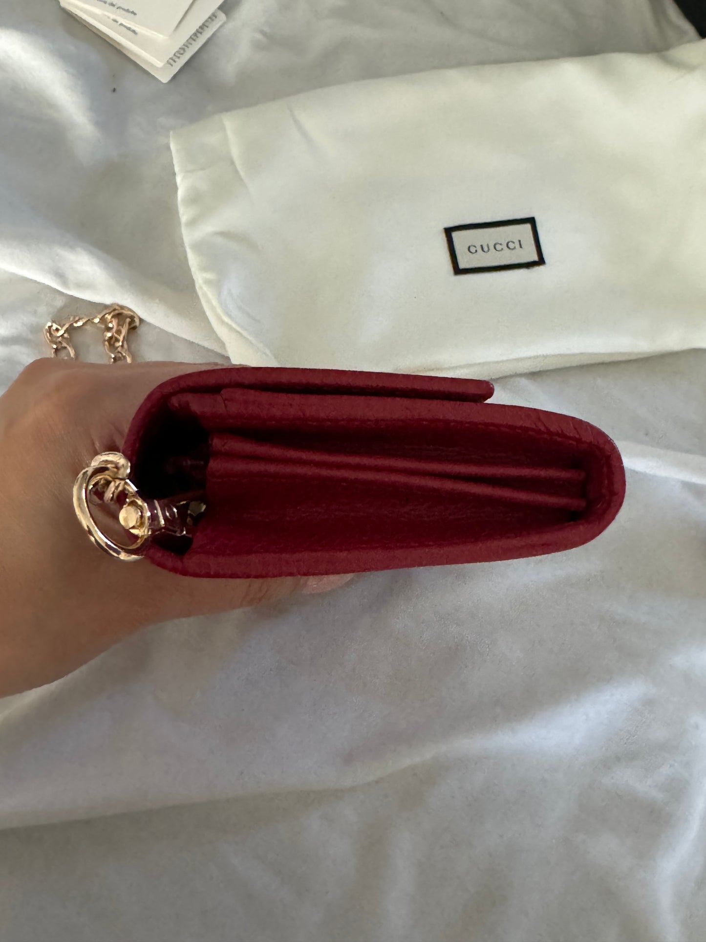 Open Box Gucci Marmont Wallet On Chain Crossbody Bag