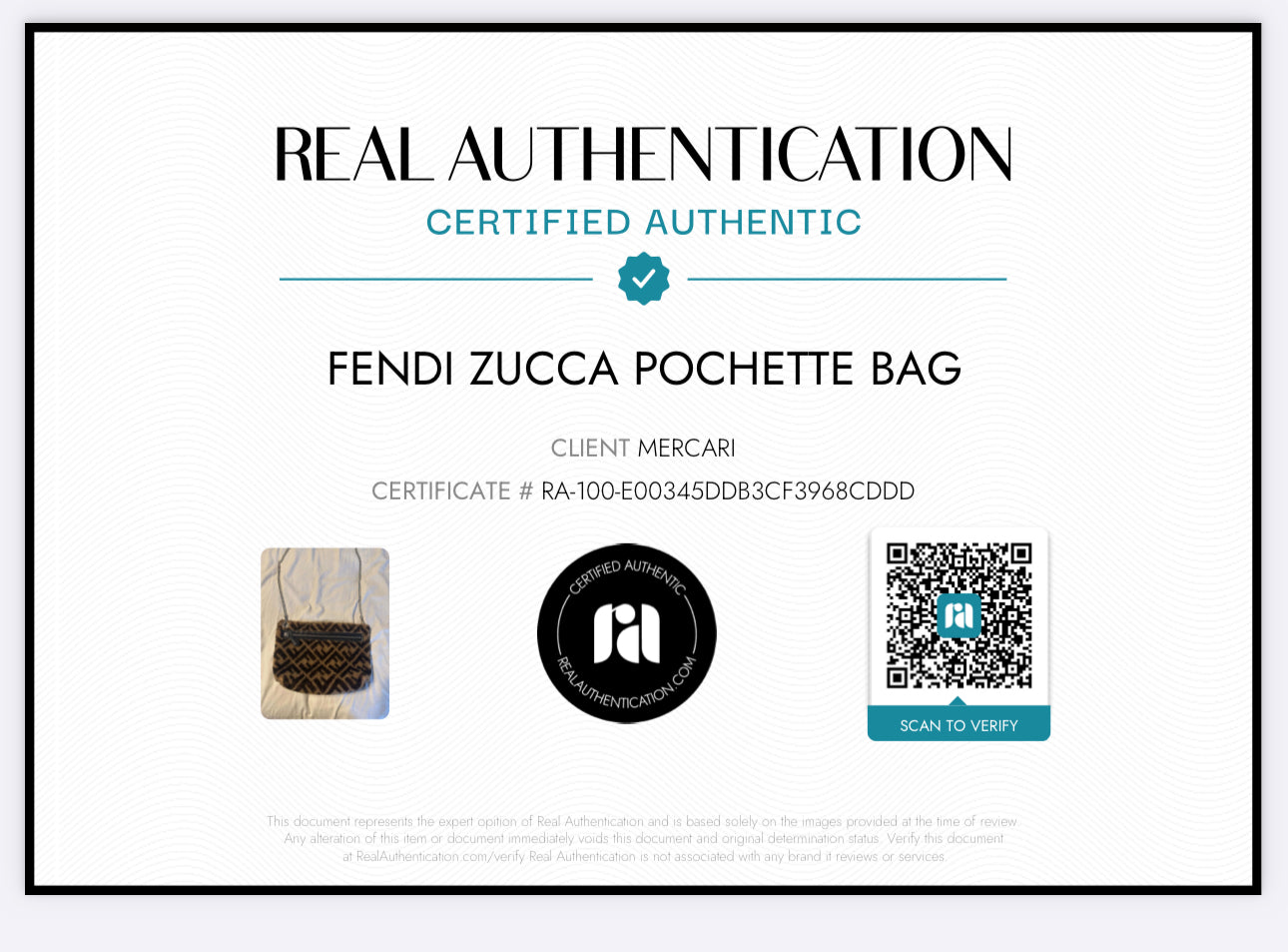 Pre-owned Fendi Zucca Pochette Bag