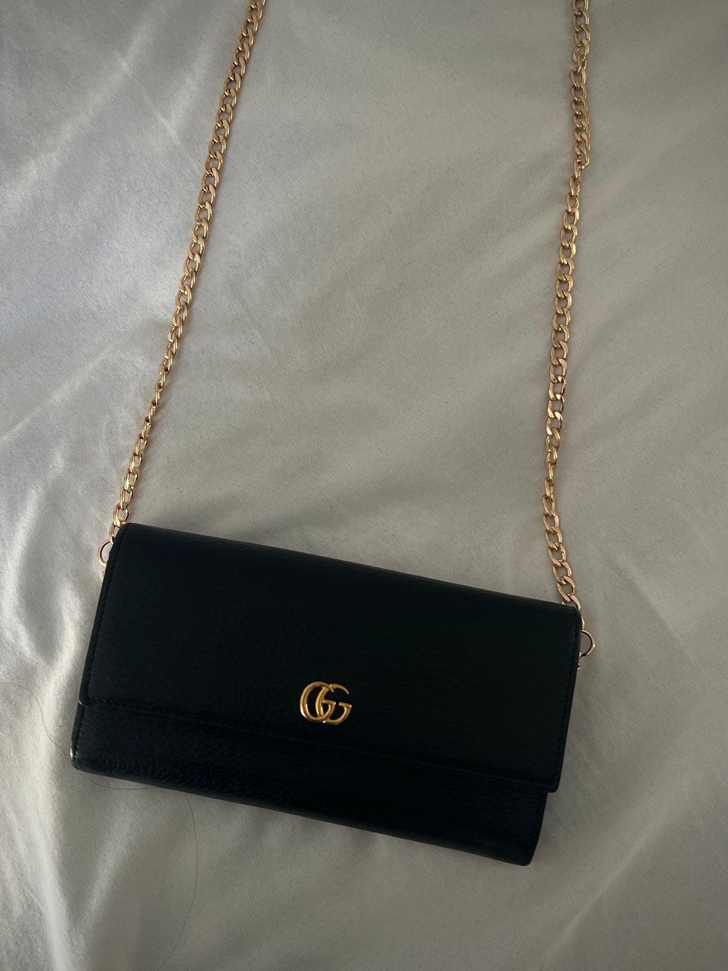 Pre-owned Gucci GG Marmont Wallet On Chain Crossbody Bag