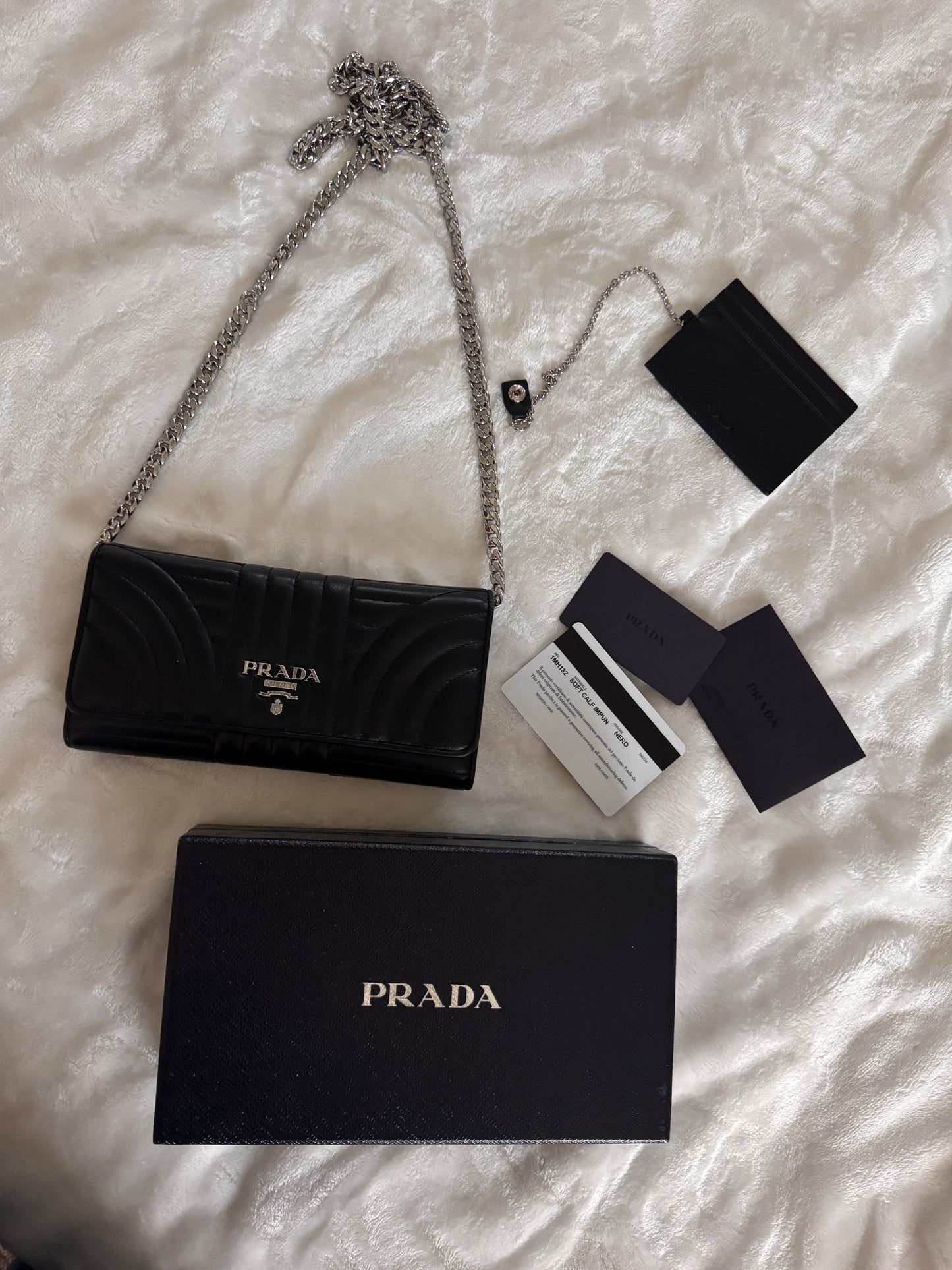 Pre-Owned Prada Diagramme Wallet On Chain