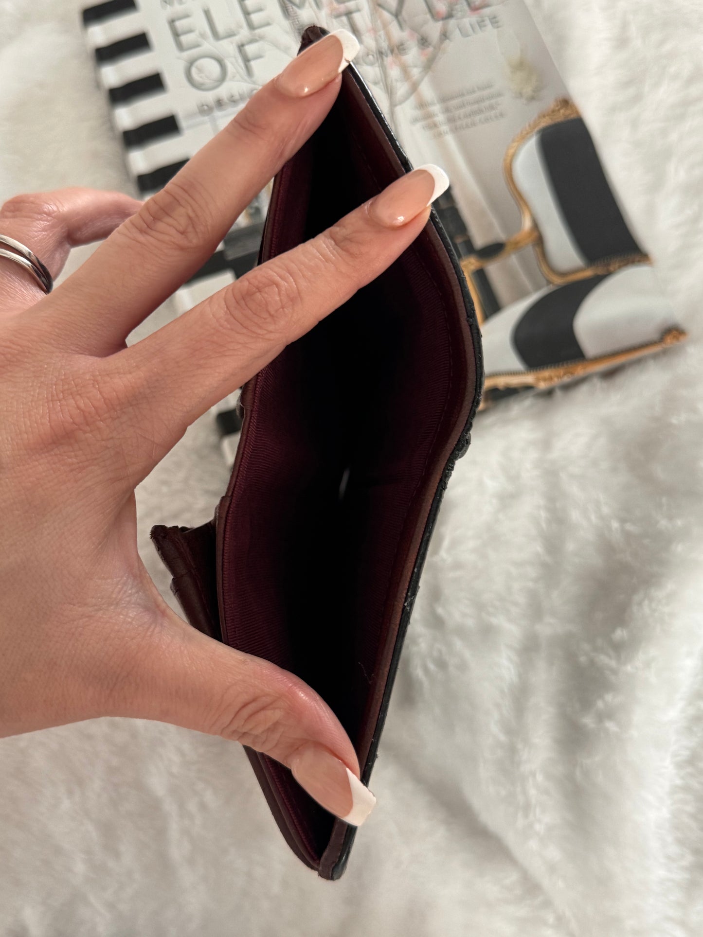 Pre-Owned CHANEL Lambskin Matelasse wallet on chain crossbody bag