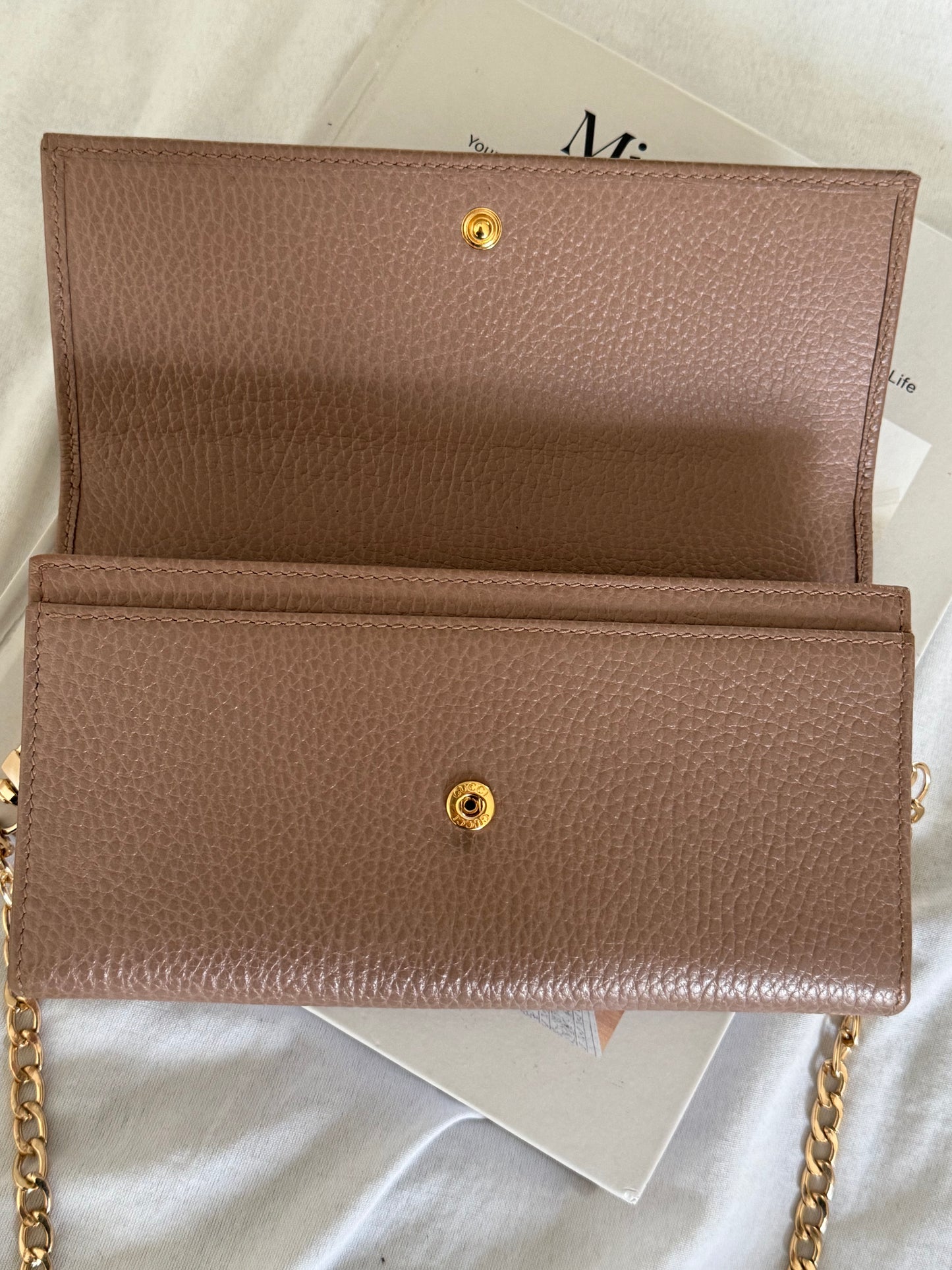 Pre- Owned Gucci Marmont Wallet On Chain Crossbody Bag