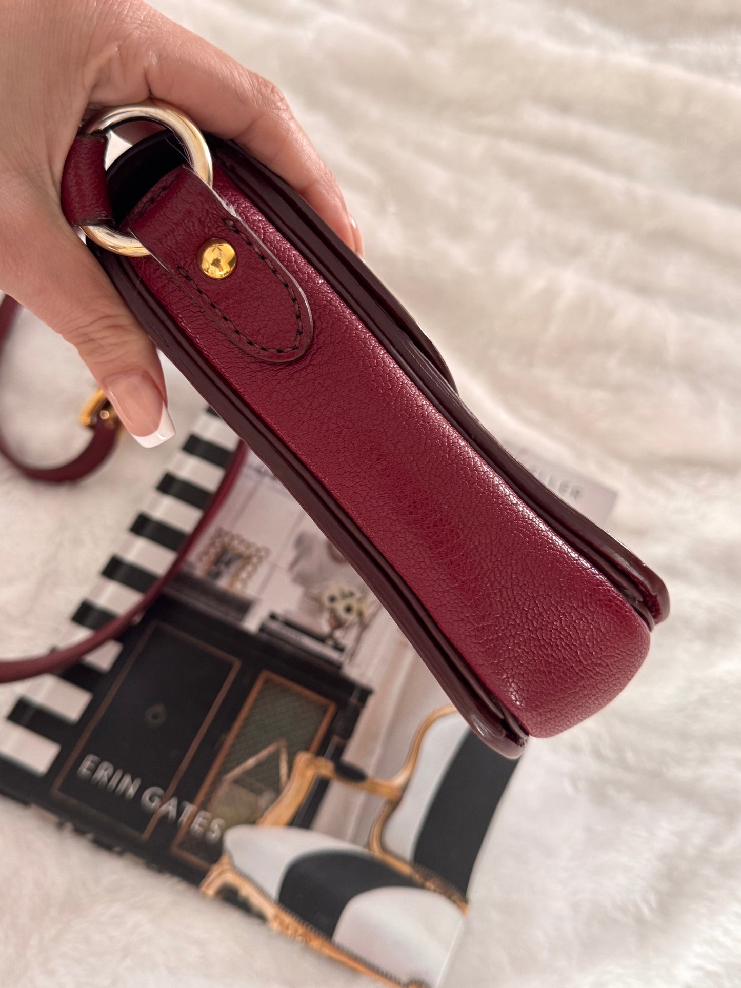 Pre-Owned  Miu Miu Red Madras Leather Crossbody Bag
