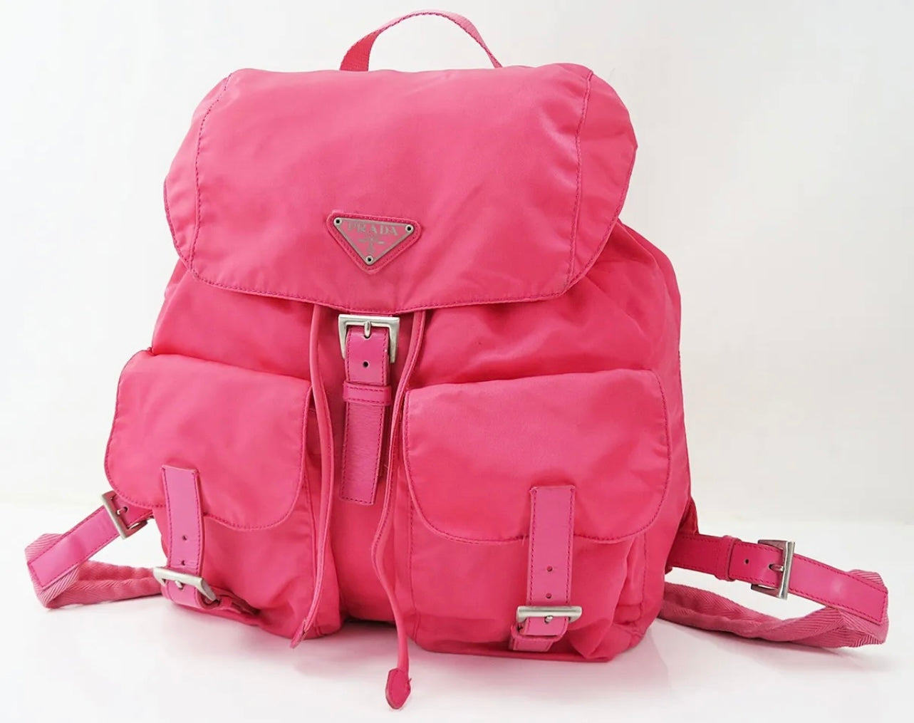 Pre owned PRADA Pink Nylon and Leather Backpack Bag In My Bag Accessories