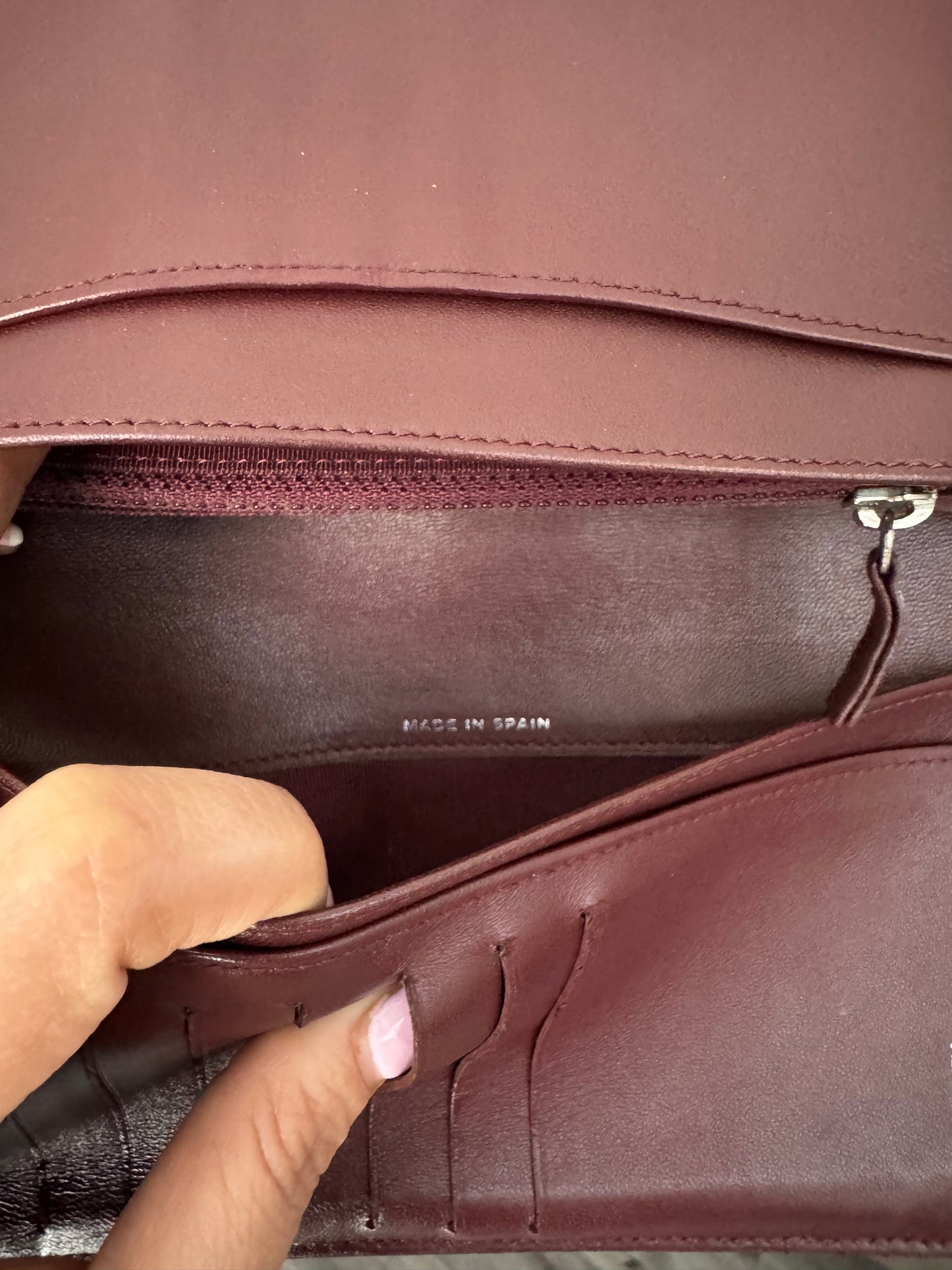 Pre-Owned CHANEL Lambskin Matelasse  wallet  on chain crossbody bag