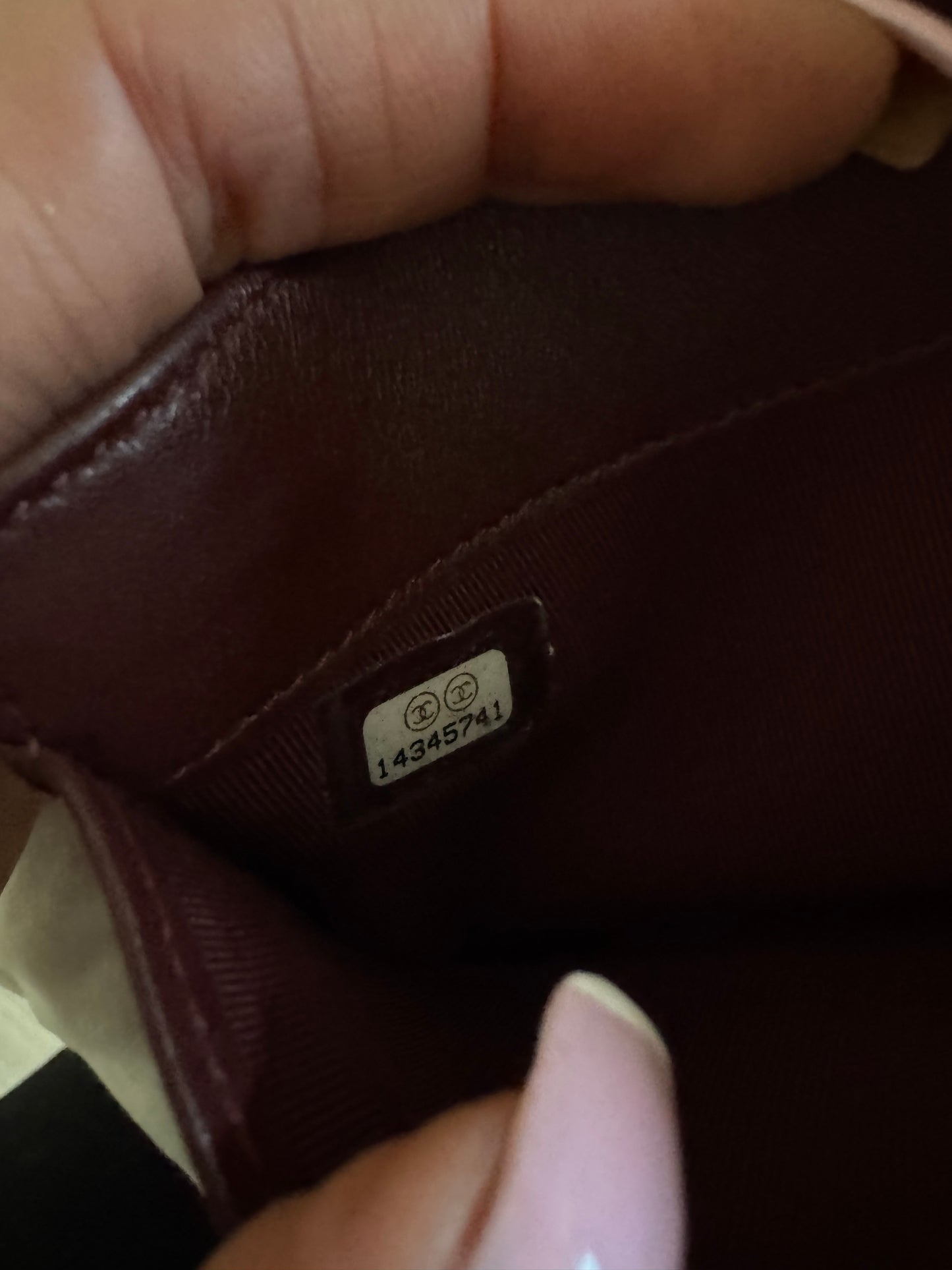 Pre-Owned CHANEL Lambskin Matelasse  wallet  on chain crossbody bag