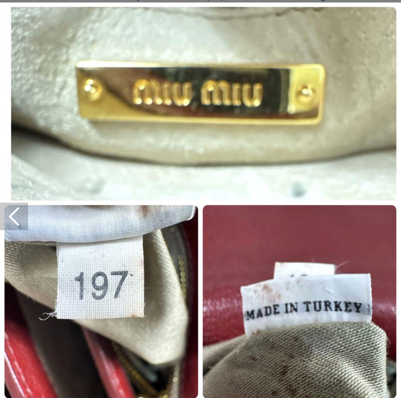 Pre-Owned  Miu Miu Red Madras Leather Crossbody Bag
