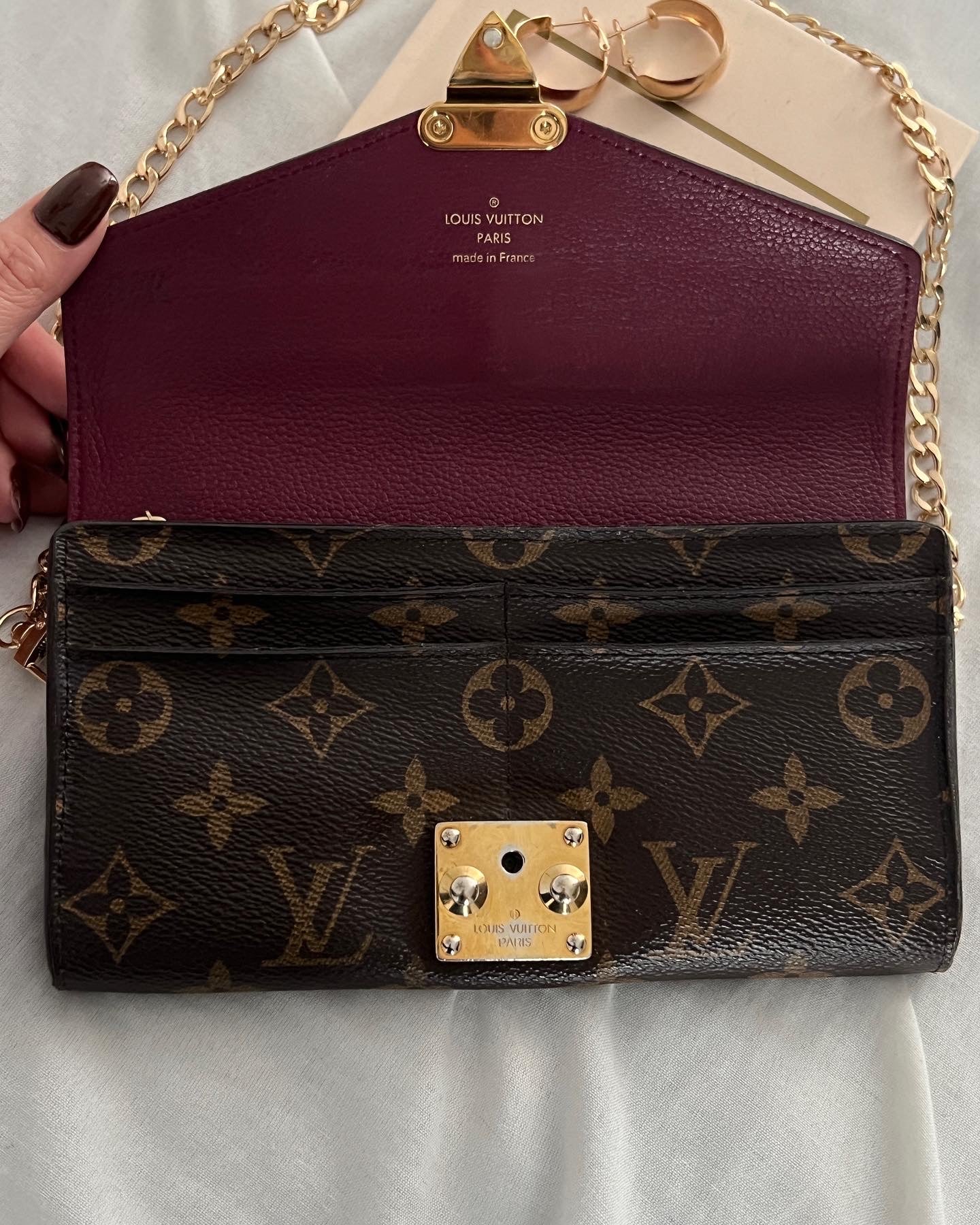 Pre-owned Louis Vuitton Pallas Wallet On Chain Crossbody Bag