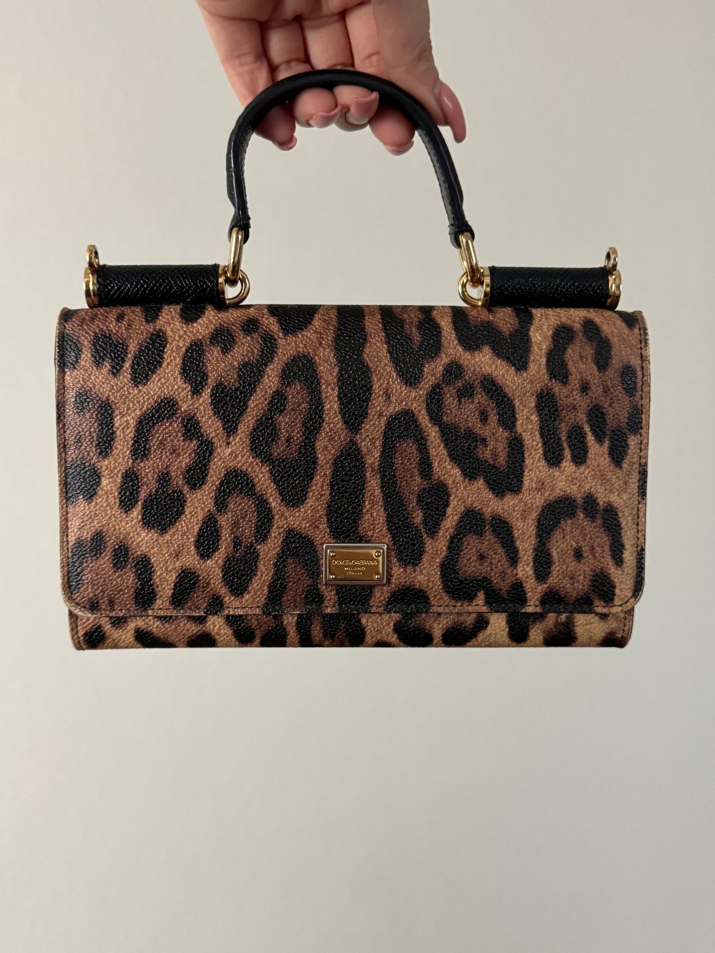 Pre-Owned Dolce&Gabbana Sicily Leather Crossbody Bag