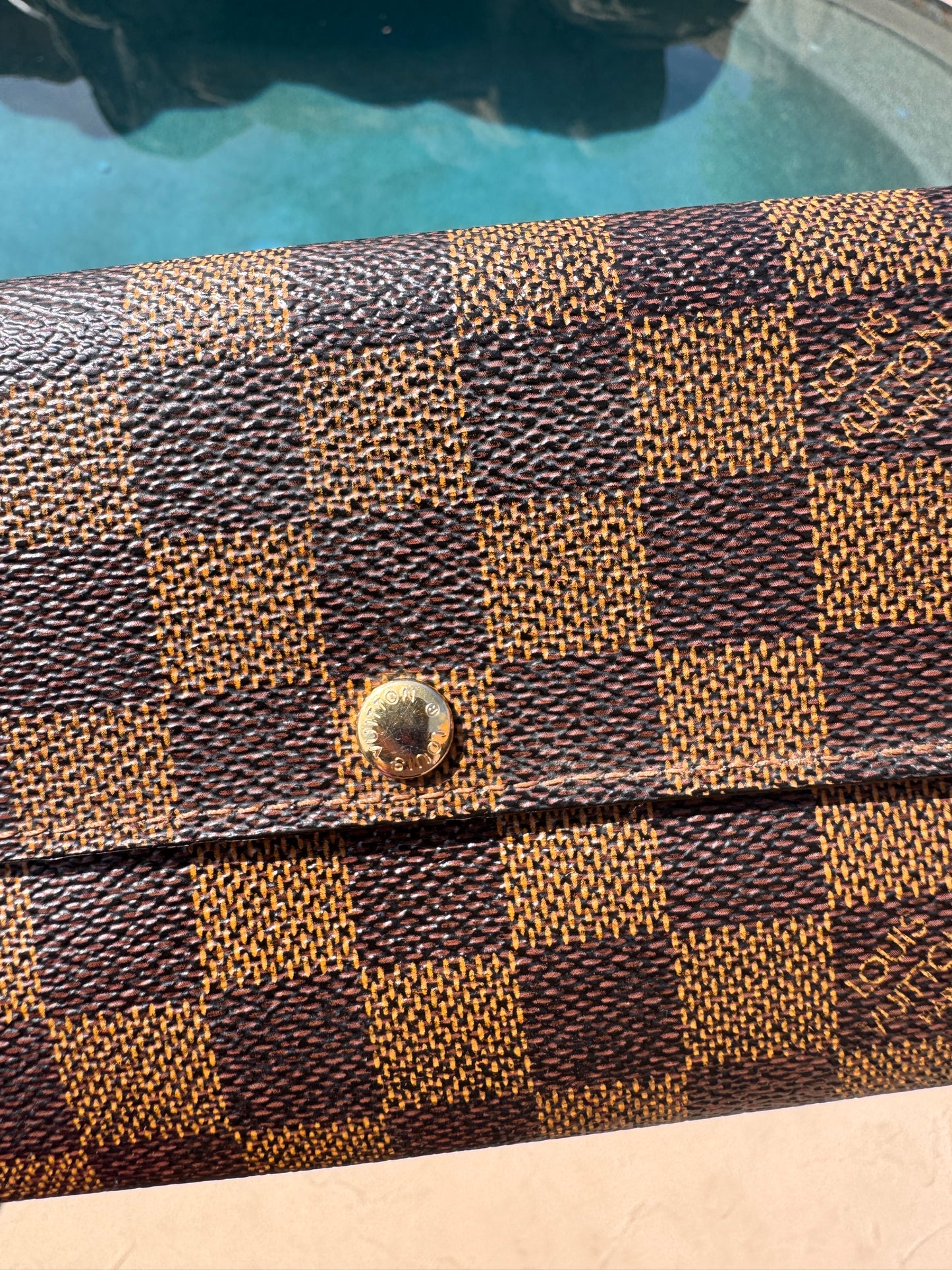 Pre-Owned Louis Vuitton Damier Ebene Wallet On Chain Crossbody Bag
