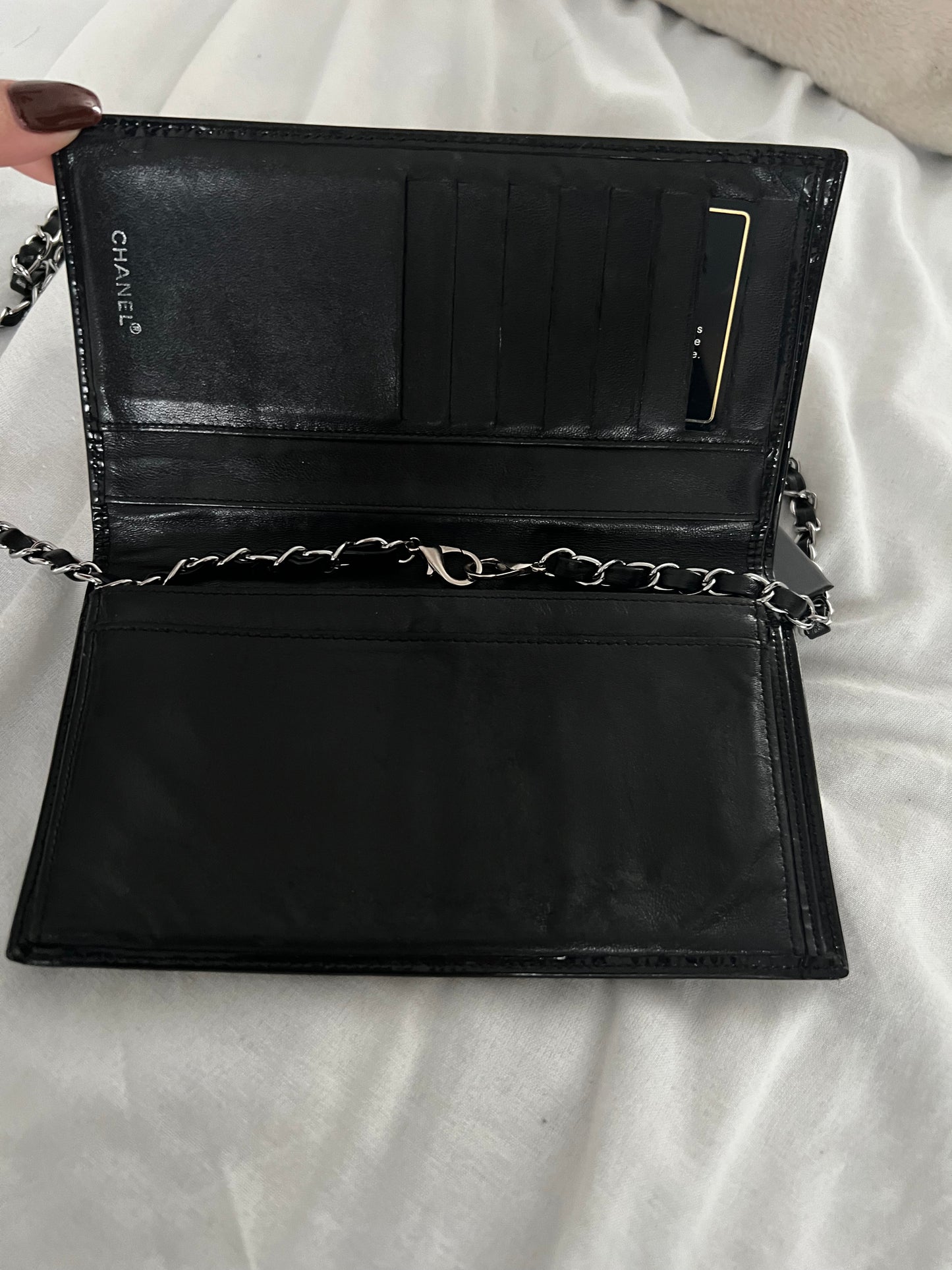 Pre-owned Chanel CC Logo Wallet On Chain