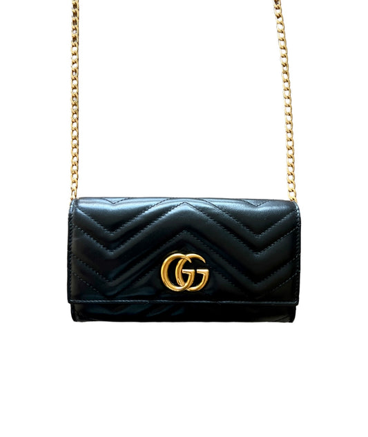 Pre-owned Gucci GG Marmont Wallet On Chain Crossbody Bag