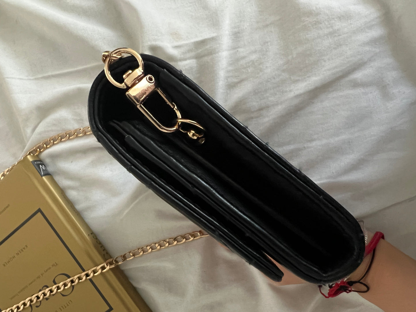 Pre-owned Gucci Pearly GG Marmont Wallet On Chain Crossbody Bag