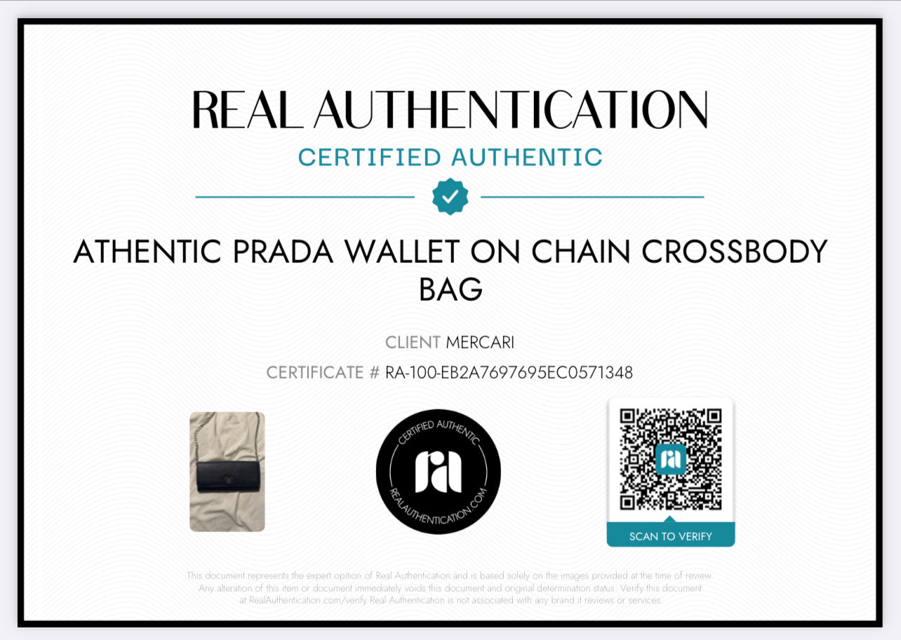 Pre-owned Prada Saffiano Leather Wallet On Chain Crossbody Bag