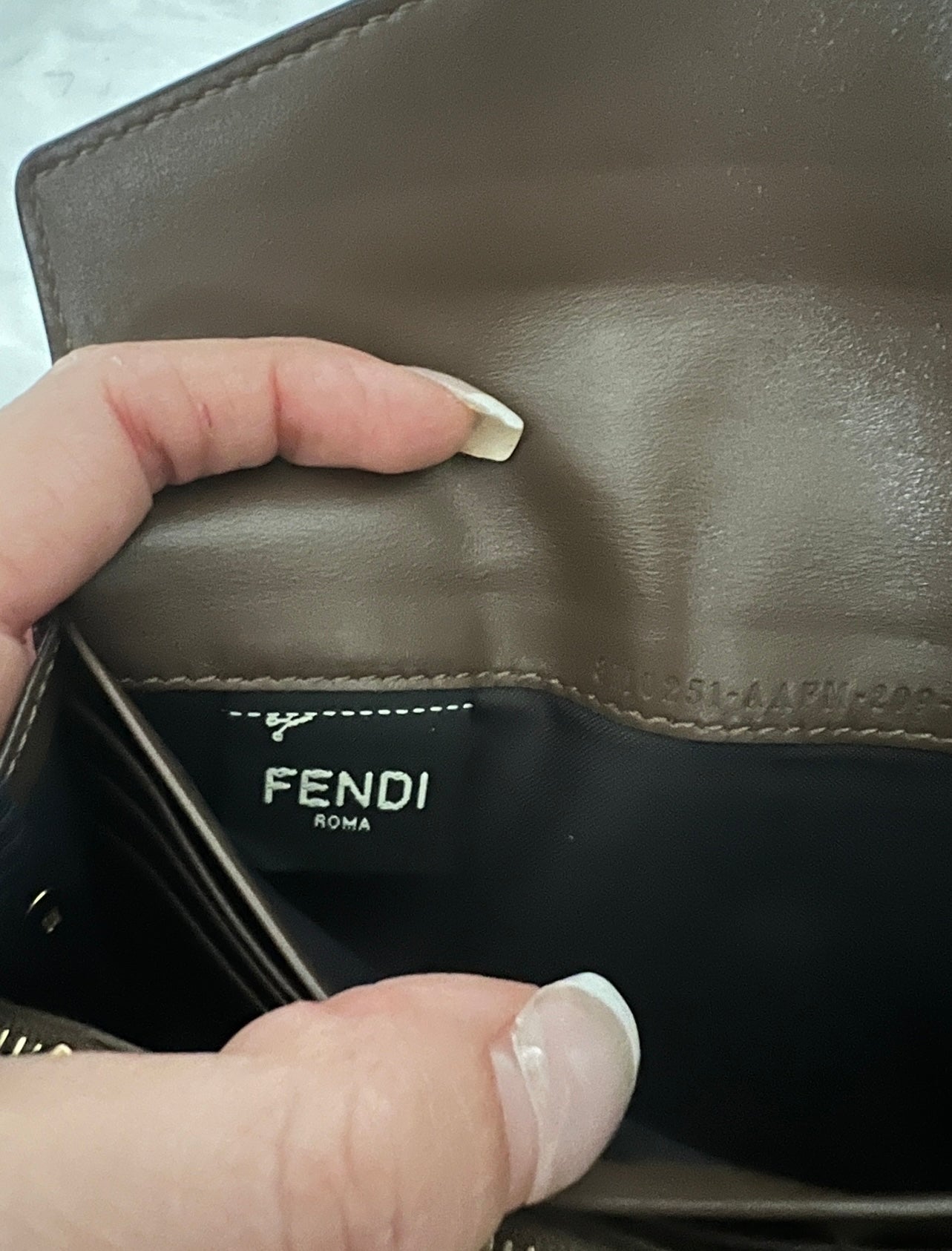 Pre-owned Fendi Zucca Continental Wallet On Chain Crossbody Bag