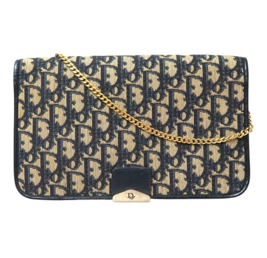 Pre-Owned Christian Dior Trotter Chain Shoulder Bag